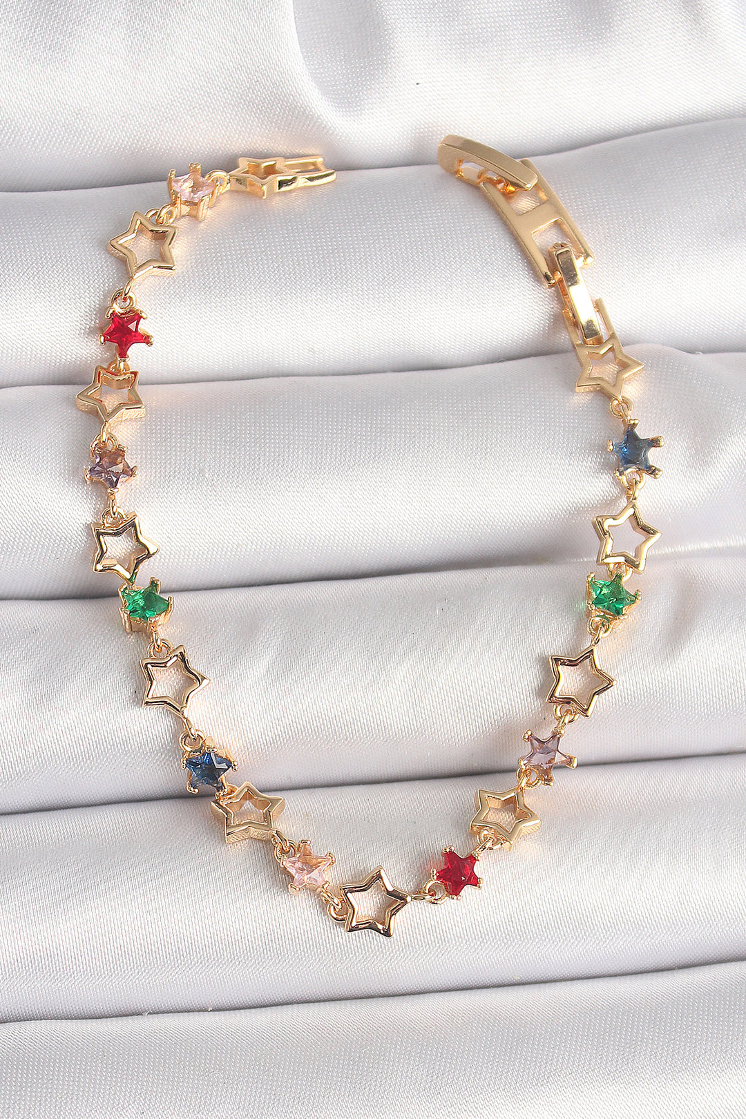 EBJ Rice Gold Colorful Zircon Stone Star Model Women's Bracelet - Sayreville