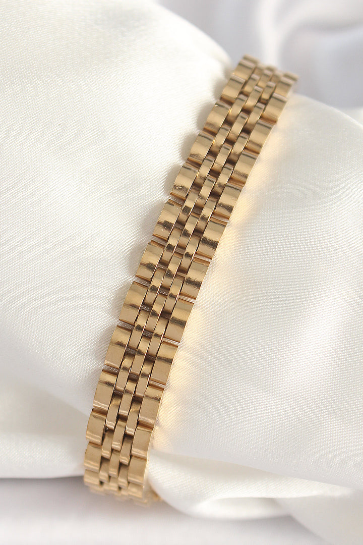 EBJ 316L Steel Gold Color Chain Model Men's Bracelet - Westmont