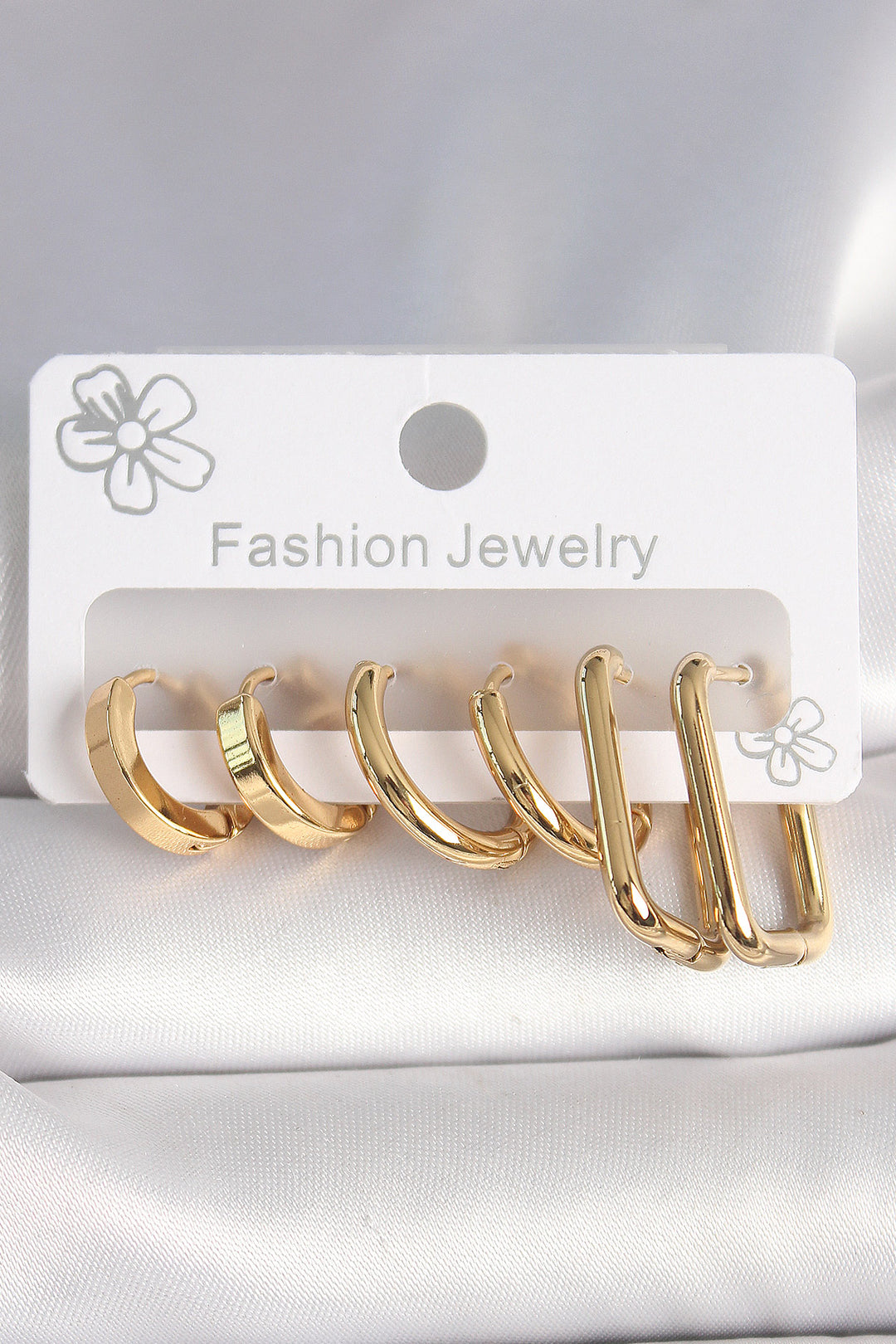 EBJ 316L Steel Gold Color Square Ring Model Women's Earring Set - Carson