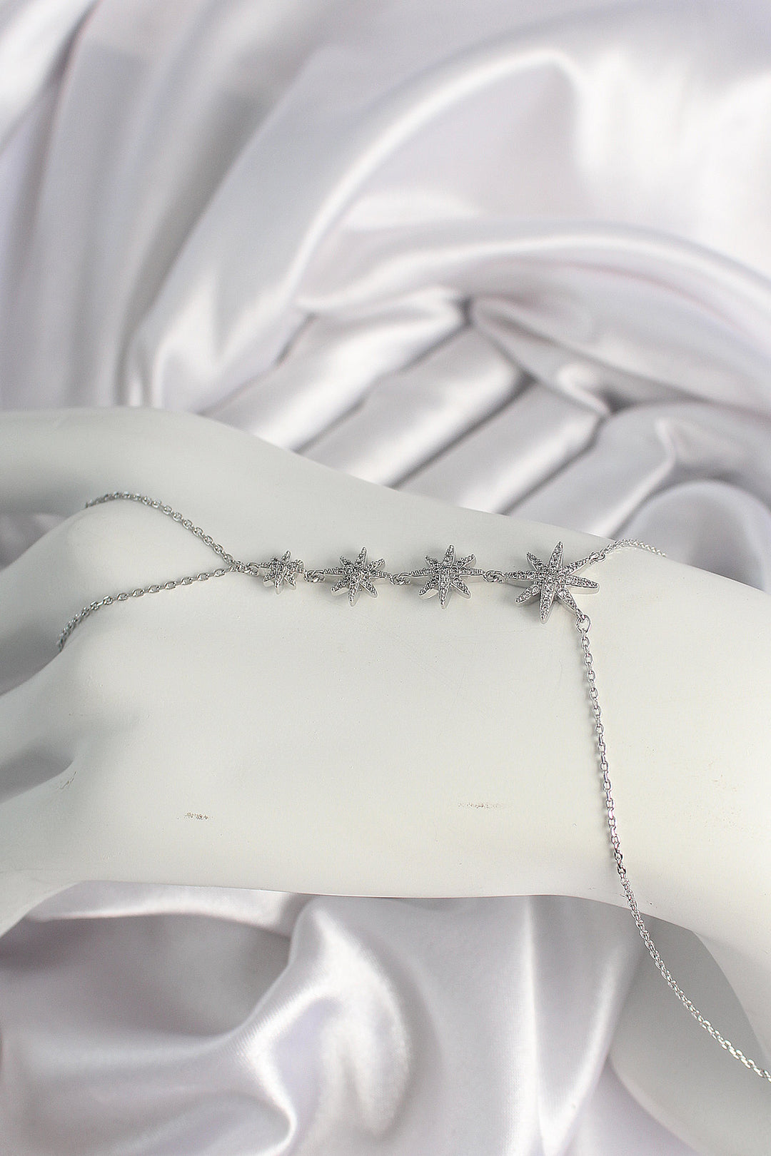 EBJ Rice Silver Color Pole Star Model Women's Şahmeran with Zircon Stone - Ridderkerk
