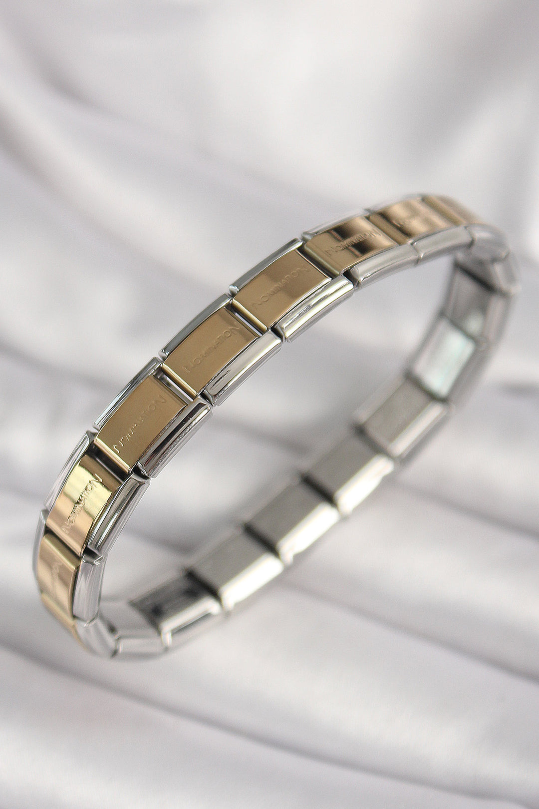 EBJ 316L Steel Mix Color Engraved Nomination Model Women's Bracelet - Cantù