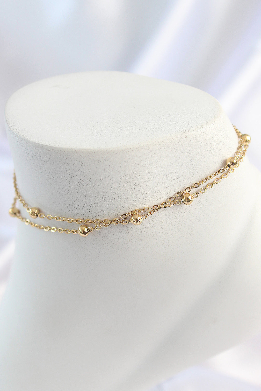 EBJ 316L Steel Gold Color 2-Piece Ball Chain Model Women's Anklet - San Leandro