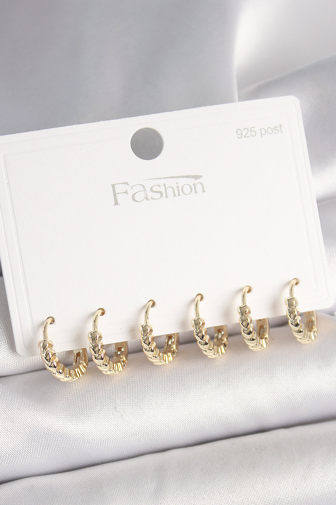 EBJ 925 Sterling Silver Nail Brass Gold Color Heart Embroidered Ring Model Women's Earring Set - Lugoj