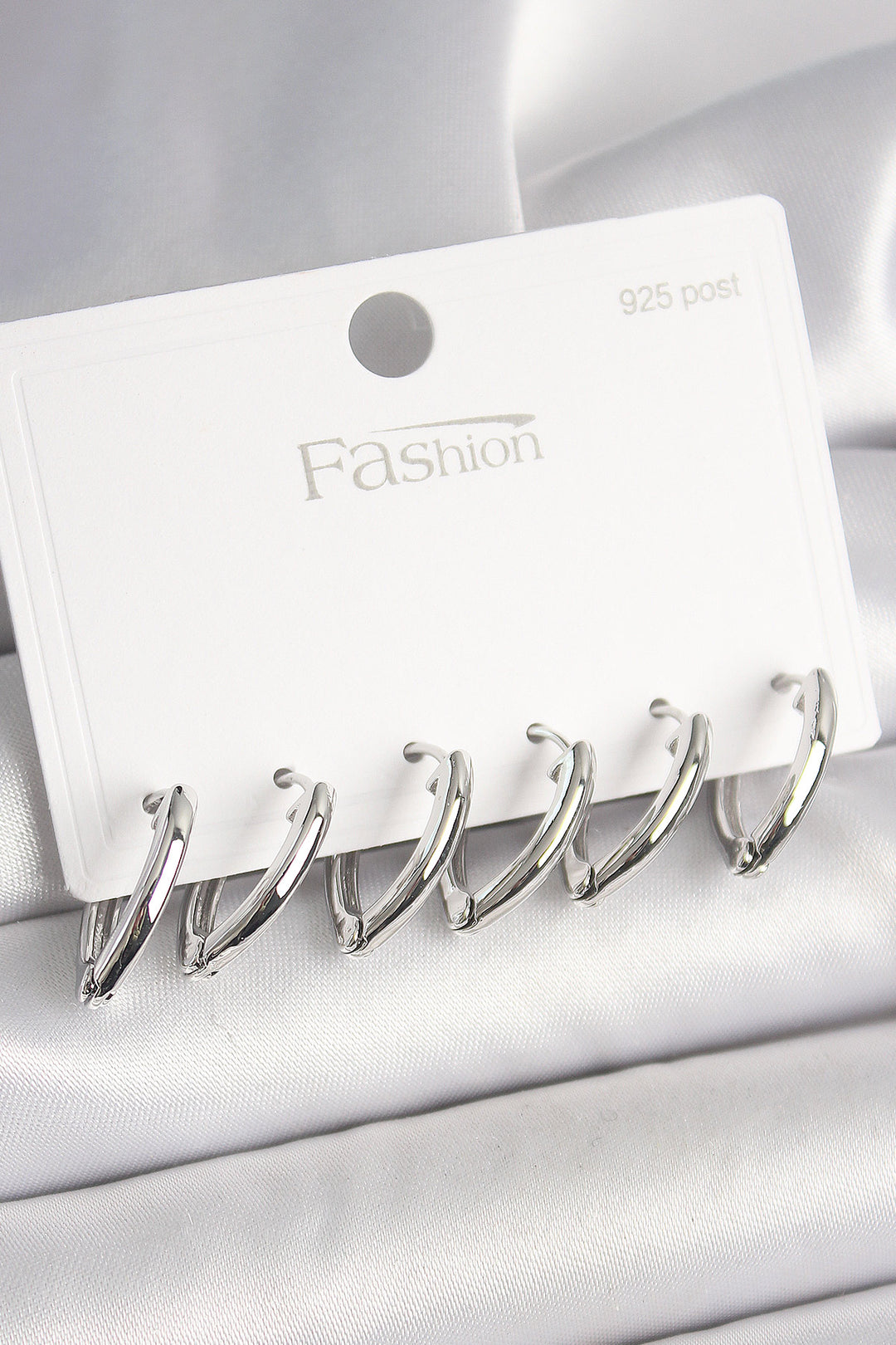 EBJ 925 Sterling Silver Nail Brass Silver Color Triangle Model Women's Earring Set - Farnborough