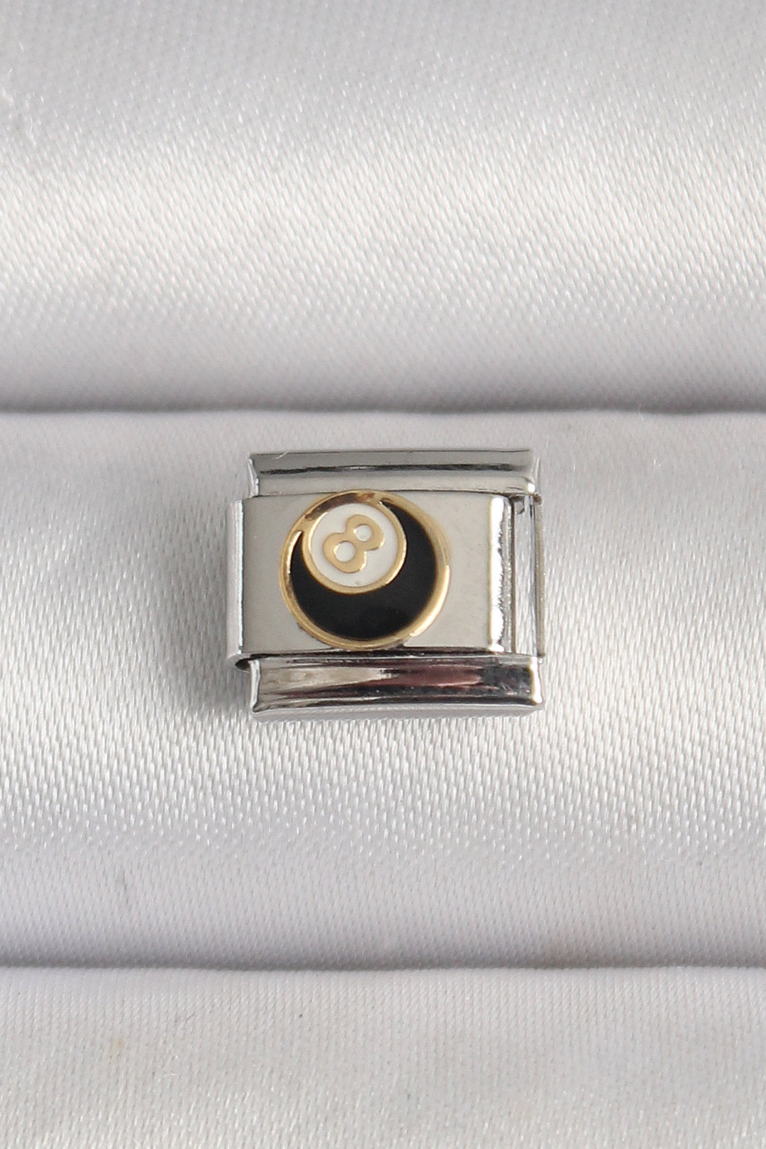 EBJ 316L Steel Silver Color 8 Ball Embroidered Nomination Charm - Tecate