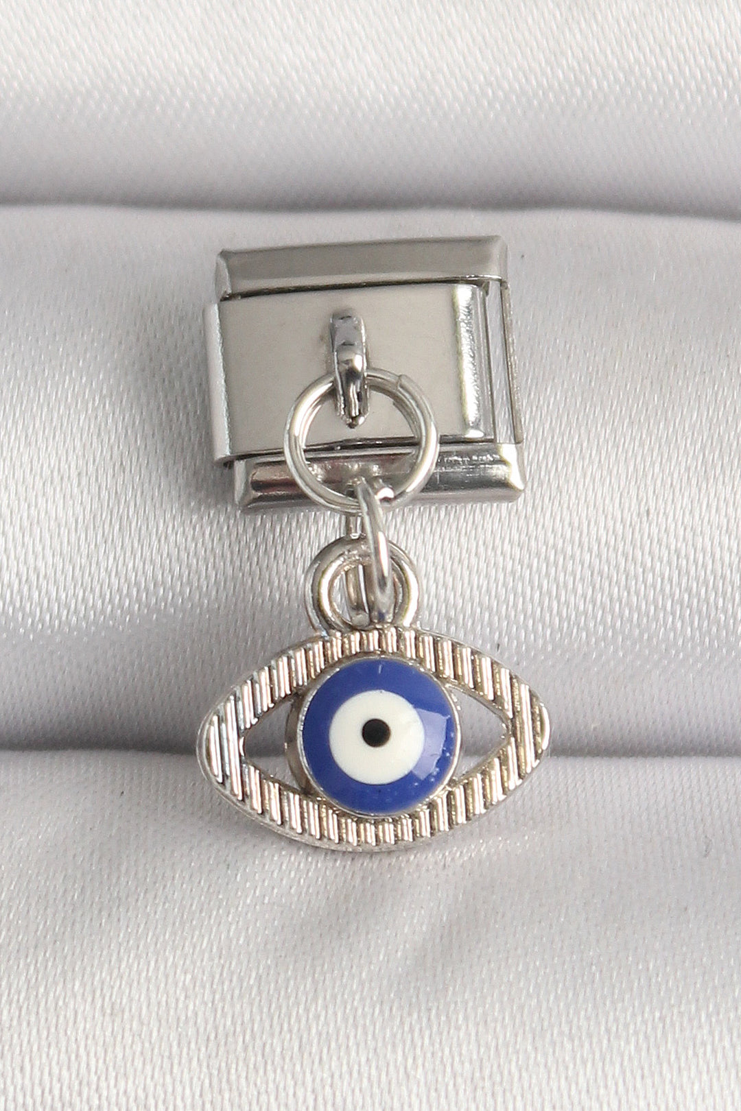EBJ 316L Stainless Steel Silver Color Evil Eye Bead Detailed Eye Model Nomination Charm - Plainfield