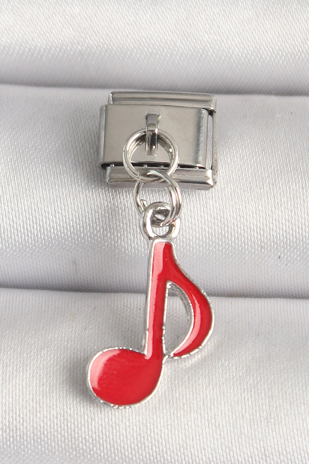 EBJ 316L Stainless Steel Silver Color Red Music Note Model Nomination Charm - DeSoto