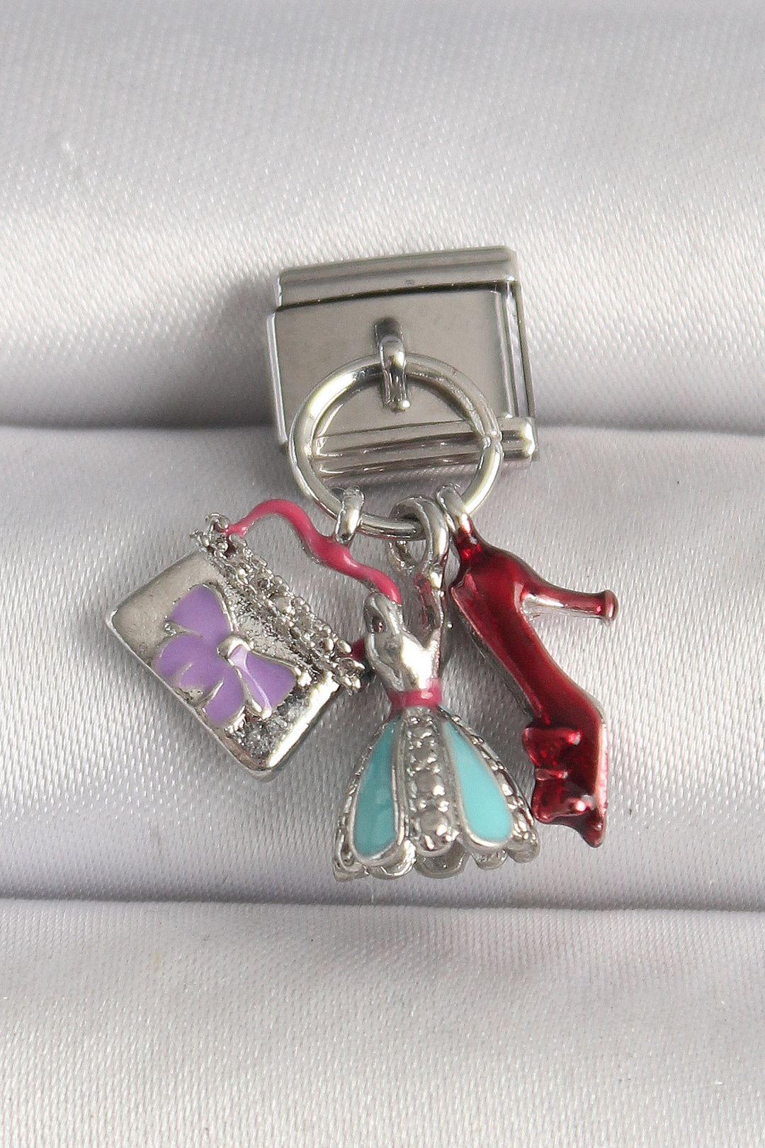EBJ 316L Stainless Steel Silver Color Bag Dress Model Nomination Charm - Neustadt