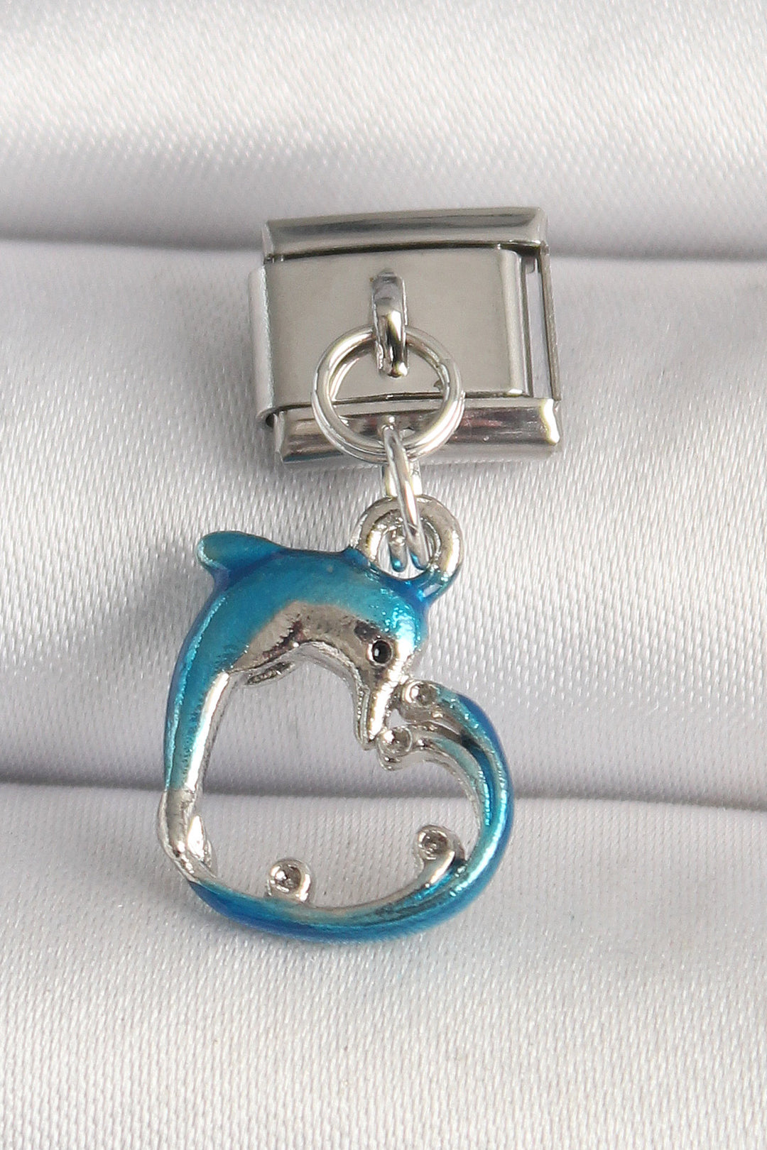 EBJ 316L Steel Silver Color Blue Dolphin Model Nomination Charm - Marijampolė