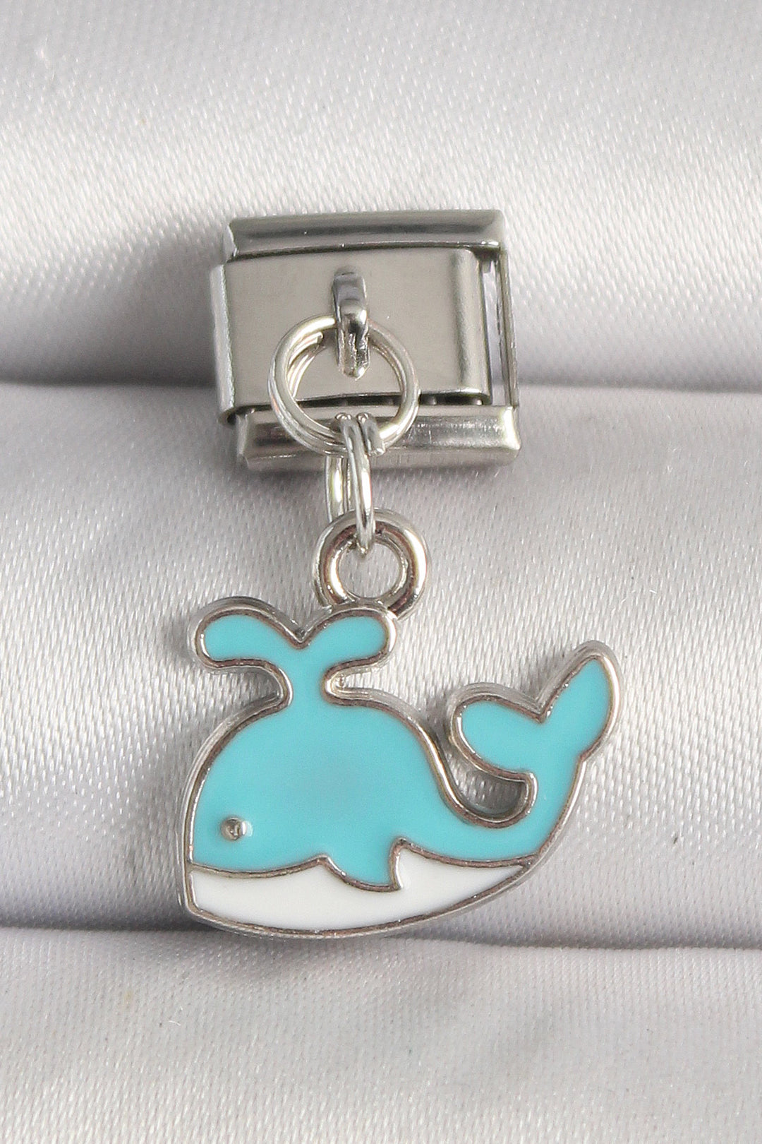 EBJ 316L Steel Silver Color Blue Whale Model Nomination Charm - Mestre