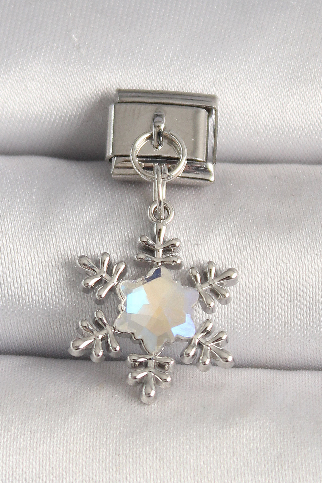 EBJ 316L Stainless Steel Silver Color Snowflake Model Nomination Charm with Zircon Stone - Tlajomulco de Zúñiga
