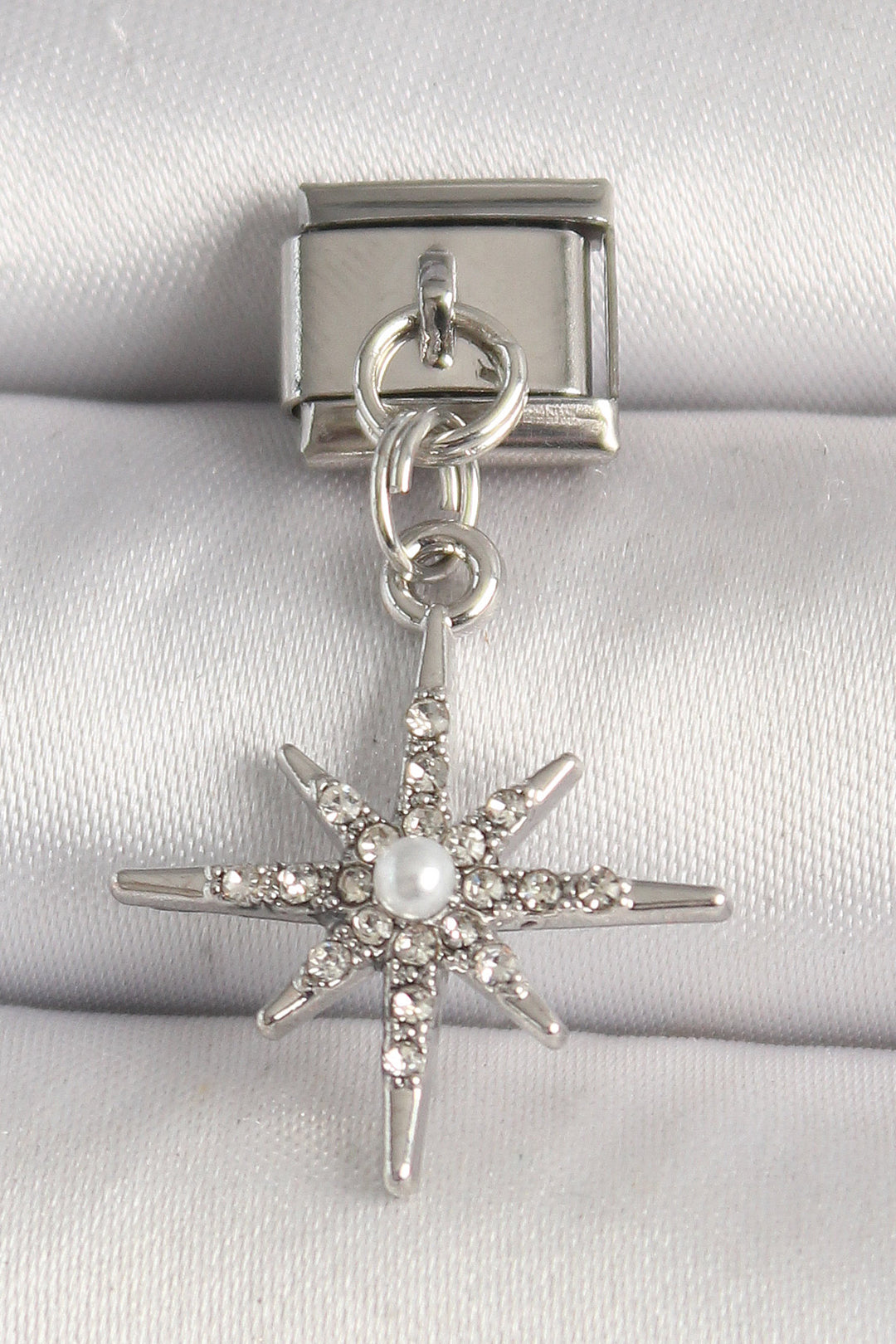 EBJ 316L Stainless Steel Silver Color Zircon Stone Pearl Detail North Star Model Nomination Charm - Kearny