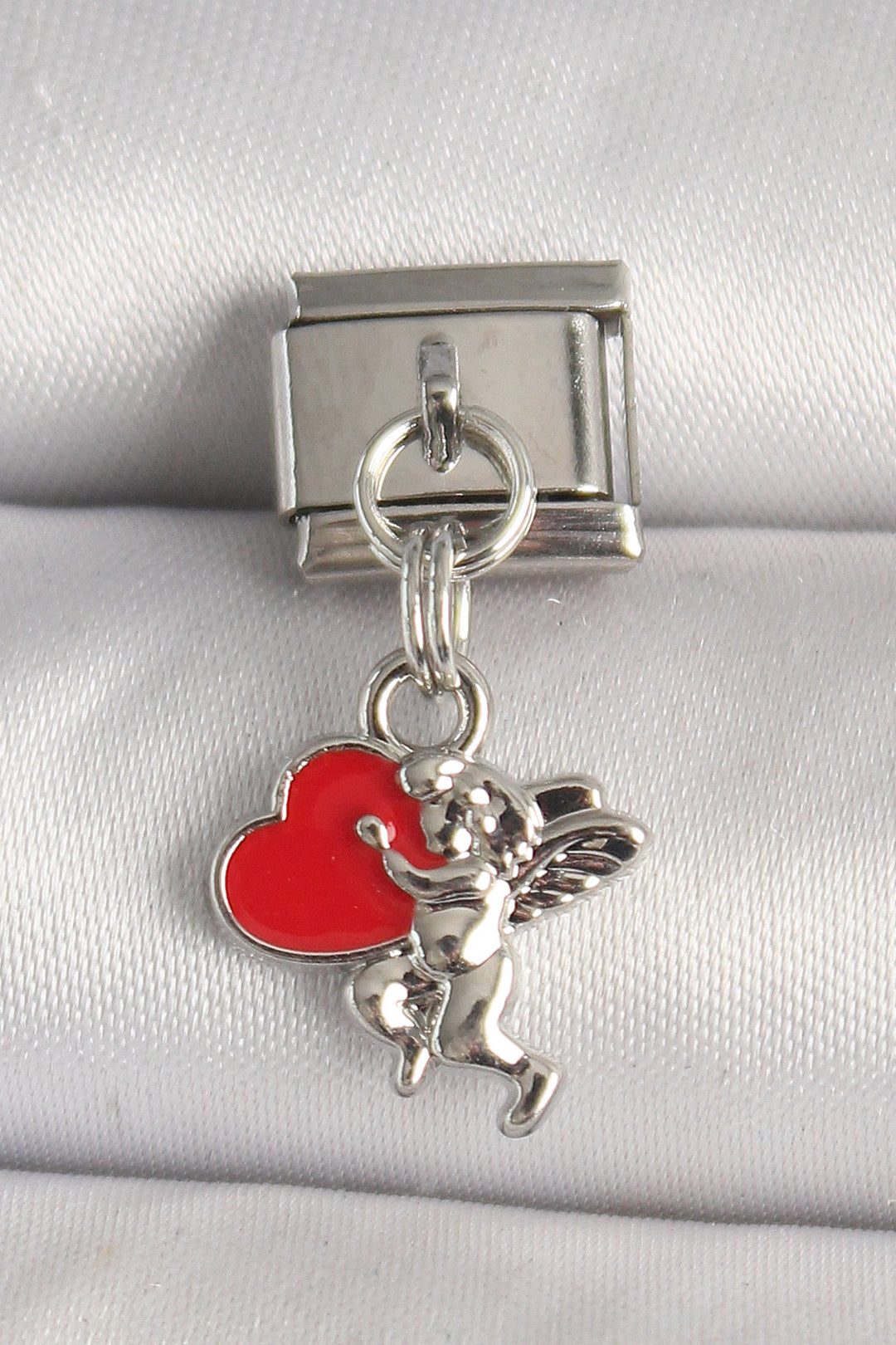 EBJ 316L Steel Silver Color Red Heart Eros Model Nomination Charm - Alphen aan den Rijn