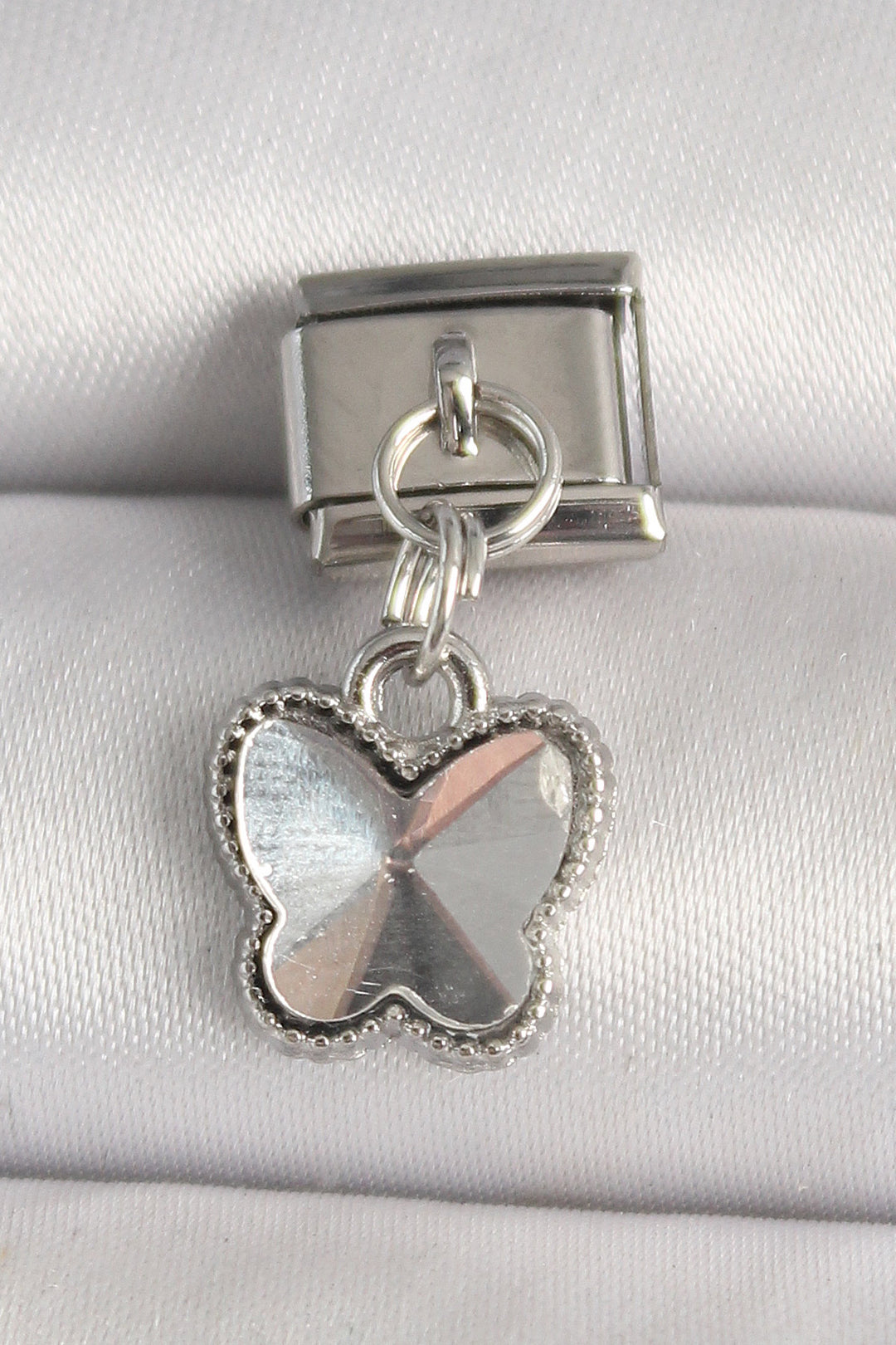EBJ 316L Stainless Steel Silver Color Butterfly Model Nomination Charm - Hicksville