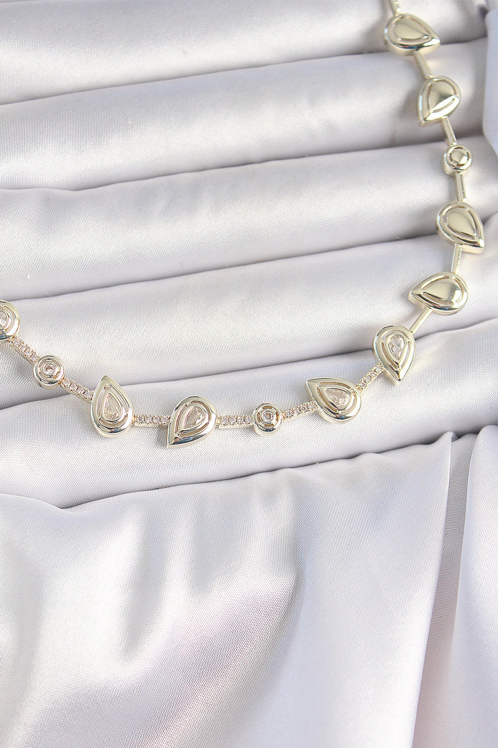 EBJ Rice Gold Color Zircon Stone Drop Model VIP Series Exclusive Women's Necklace - Fuquay-Varina