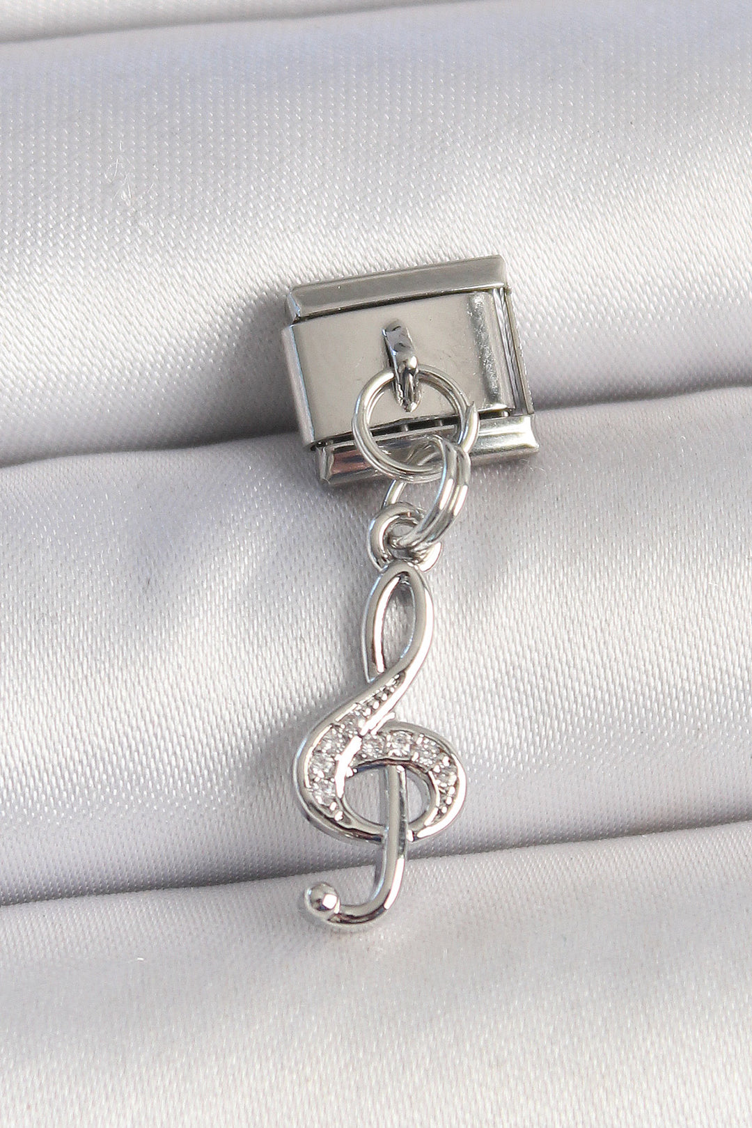EBJ 316L Steel Silver Color Zircon Stone Left Key Model Nomination Charm - Kawartha Lakes