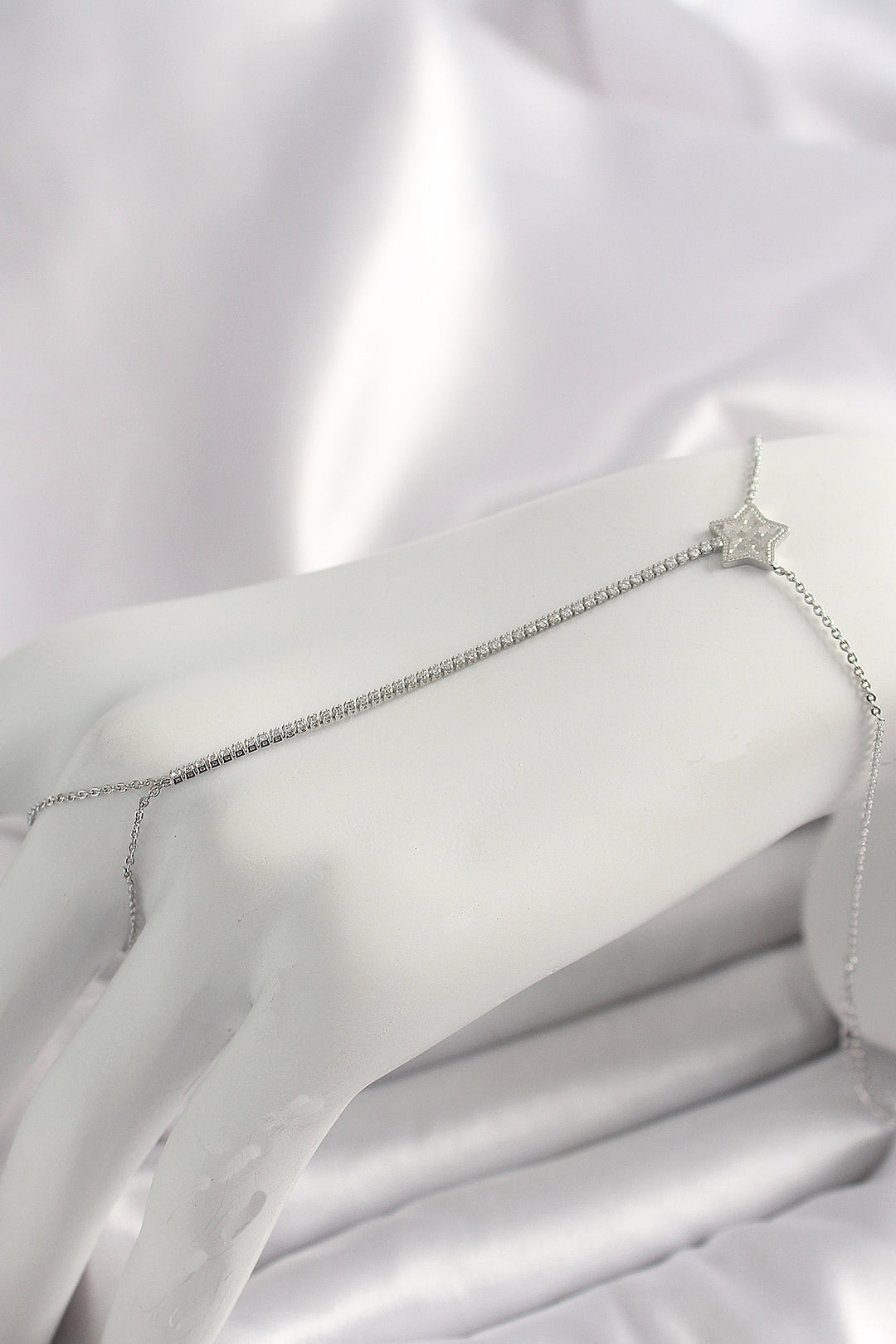 EBJ Rice Silver Color Waterway Star Model Women's Şahmeran with Zircon Stone - Cambrils