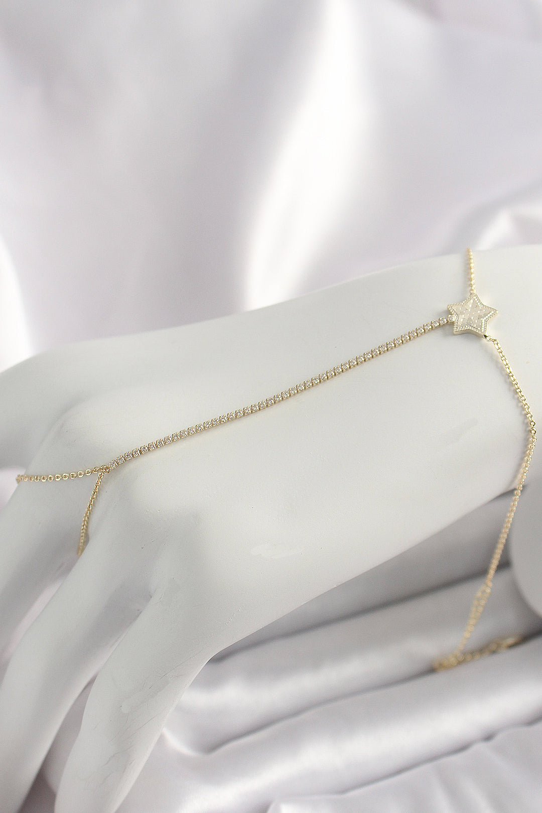 EBJ Rice Gold Color Waterway Star Model Woman Şahmeran with Zircon Stone - Orange