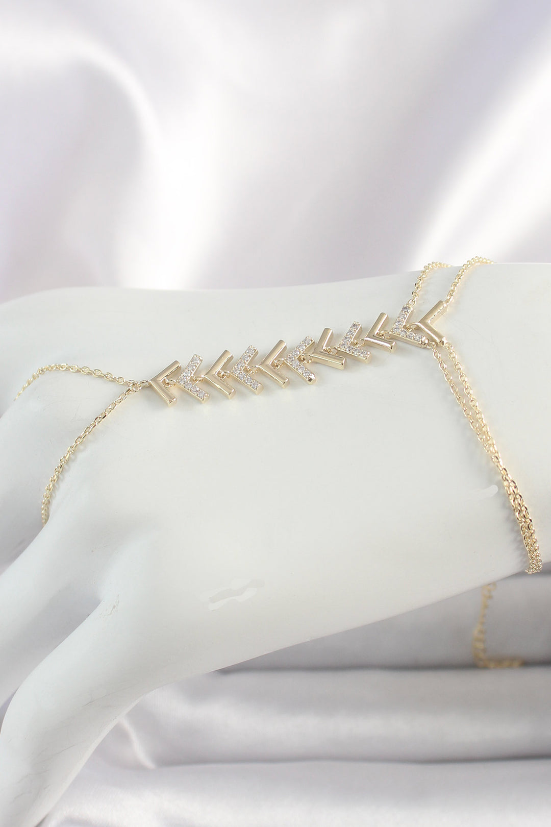 EBJ Rice Gold Color Zircon Stone V Model Women's Şahmeran - Albufeira