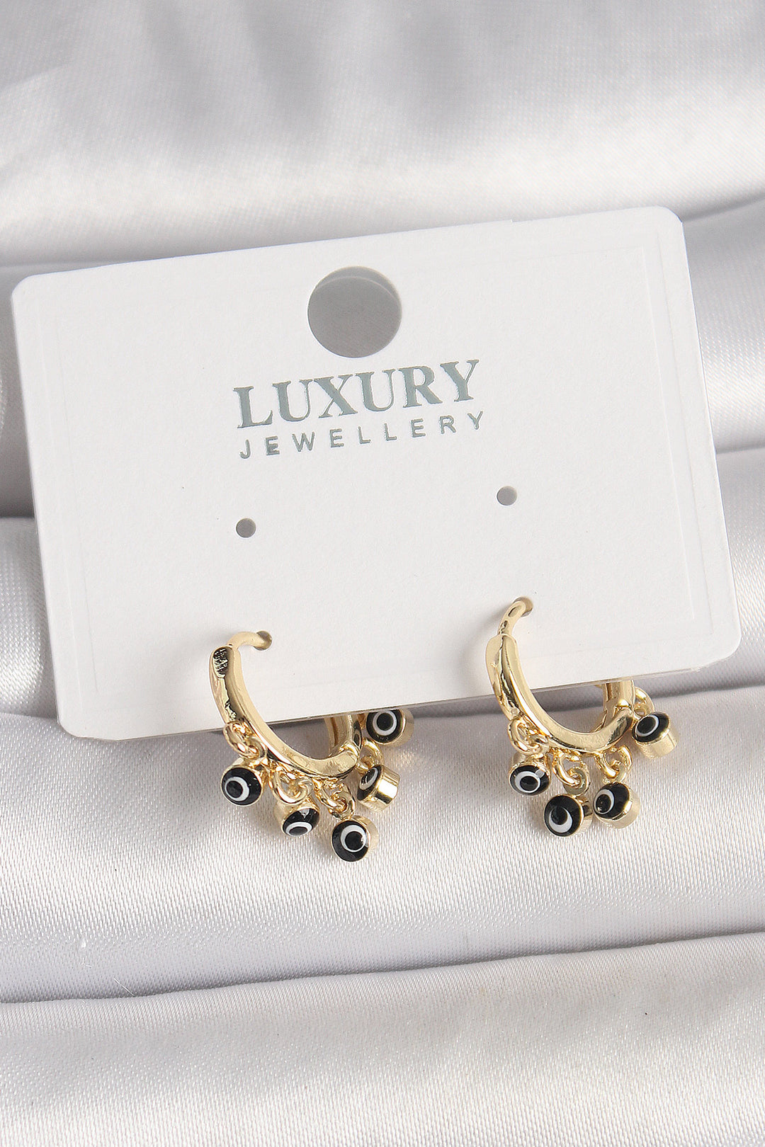 EBJ Rice Gold Color Dangle Earrings with Evil Eye Bead - Carrollwood