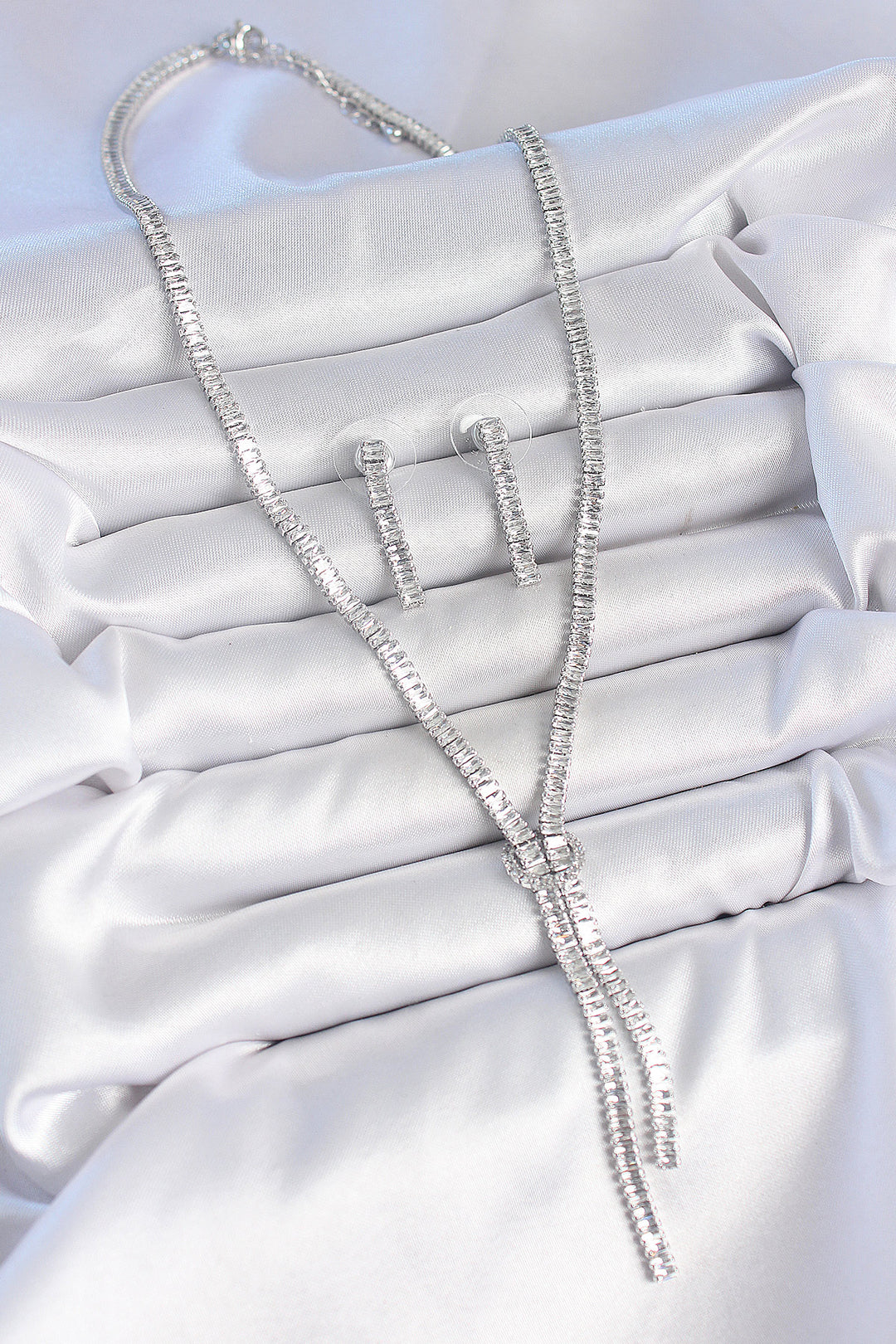 EBJ Rice Silver Color Waterway Zircon Stone VIP Series Women's Necklace Set - Gori