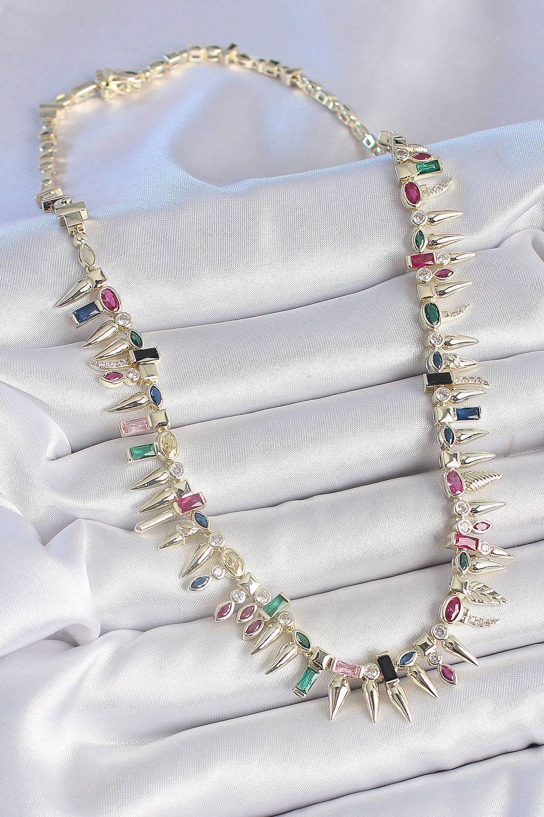 EBJ Rice Gold Color Zircon Stone Spiked Model VIP Series Women's Necklace - Le Blanc-Mesnil