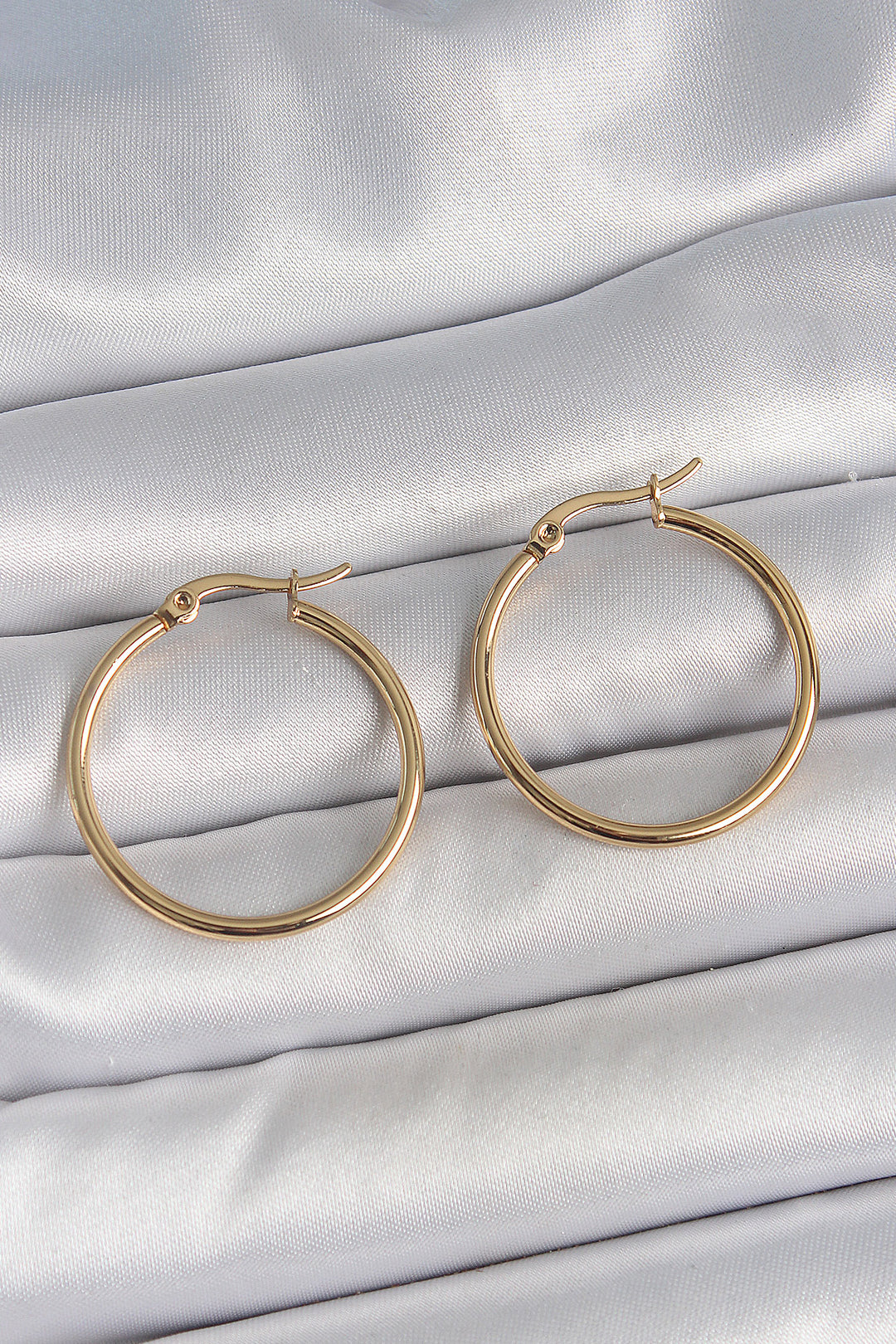 EBJ 316 Steel Gold Color 27 mm Ring Model Women's Earring - Ahrensburg