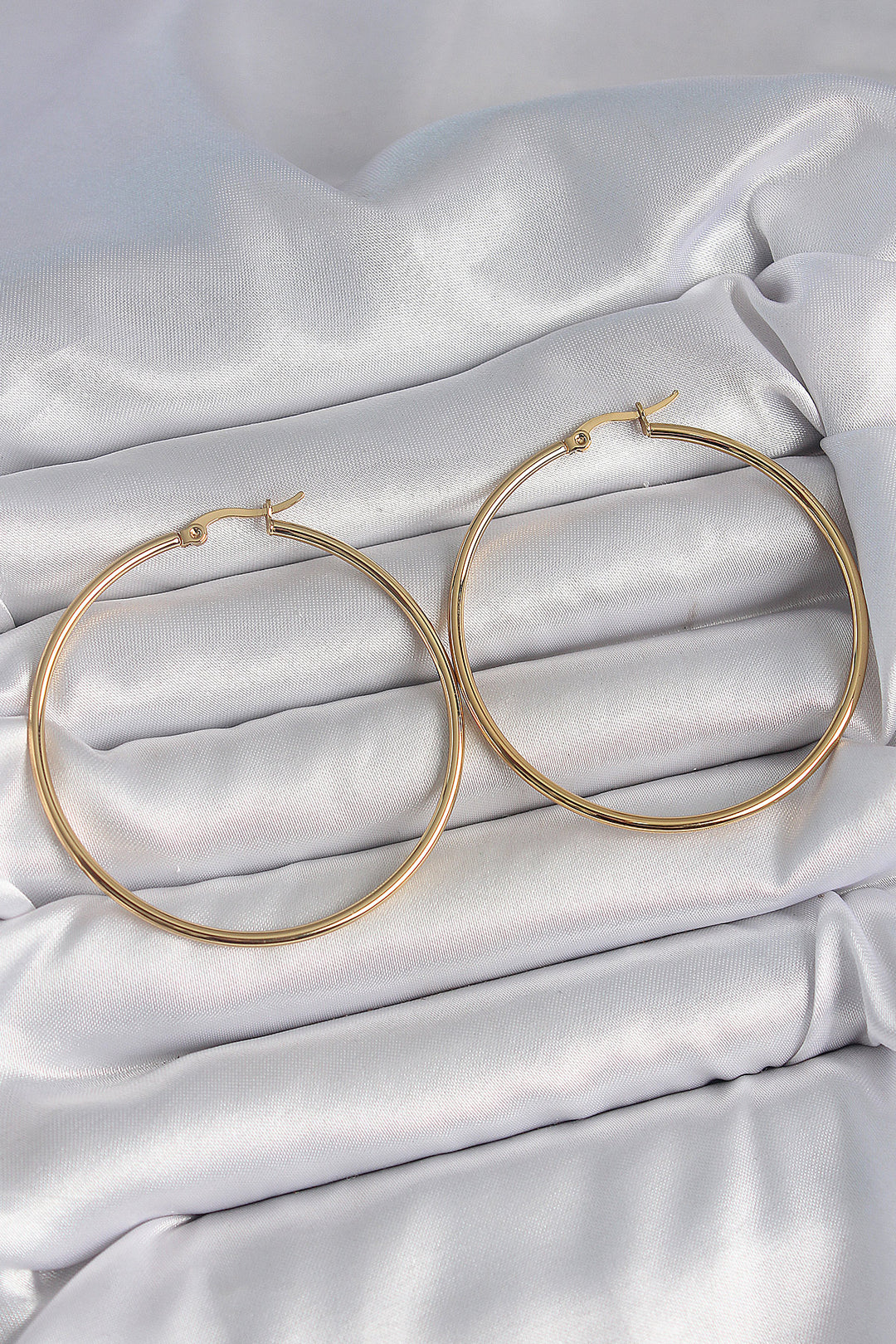 EBJ 316 Steel Gold Color 53 mm Ring Model Women's Earring - Albstadt