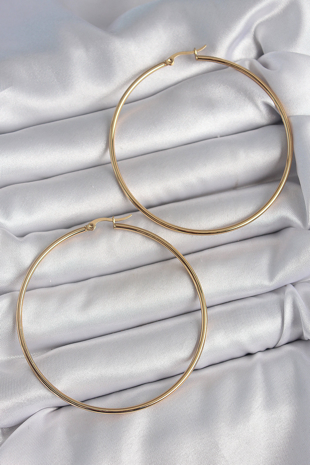 EBJ 316 Steel Gold Color 63 mm Ring Model Women's Earring - Hammersmith