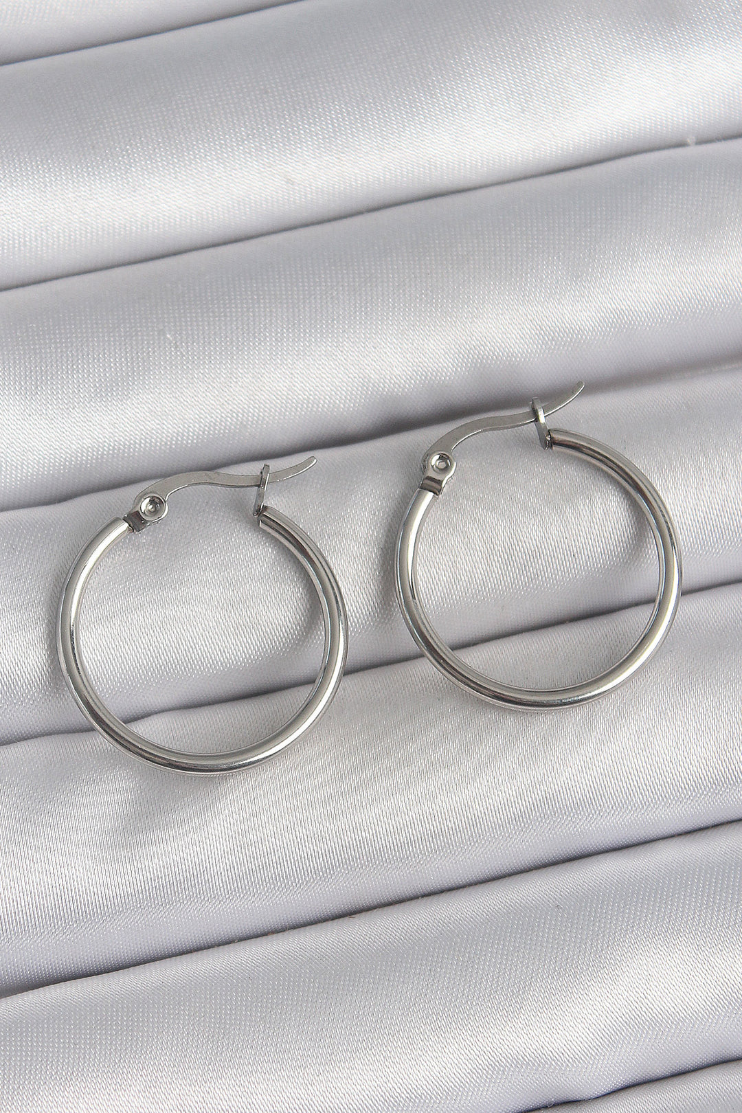 EBJ 316 Stainless Steel Silver Color 22 mm Ring Model Women's Earring - Markham