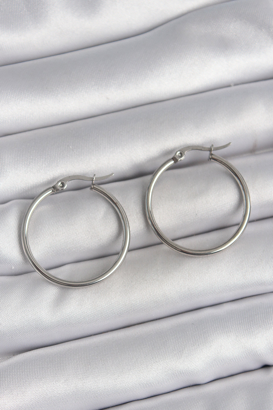 EBJ 316 Stainless Steel Silver Color 27 mm Ring Model Women's Earring - Santurce-Antiguo