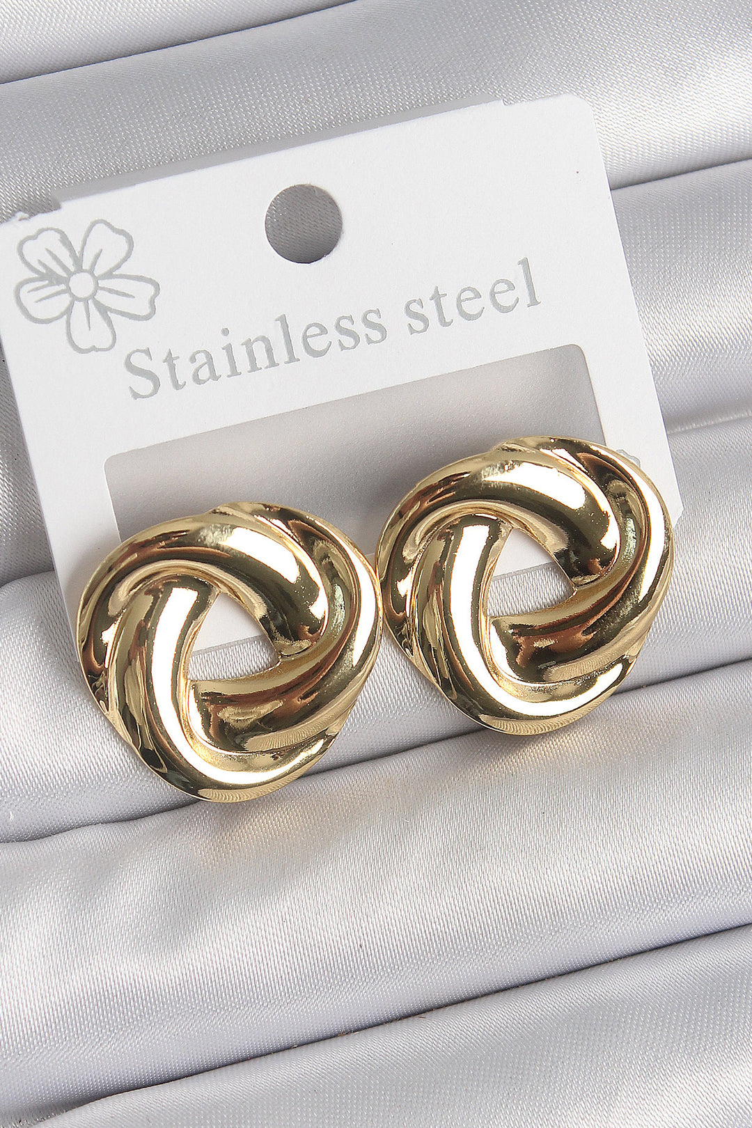 EBJ 316 Steel Gold Color Knot Ring Model Women's Earring - Amersfoort