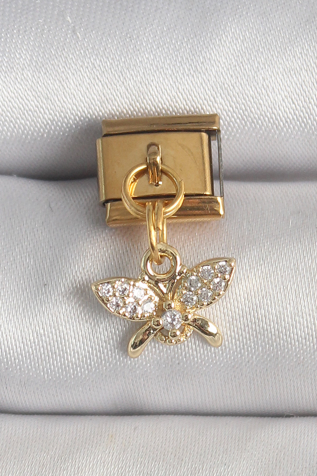 EBJ 316L Steel Gold Color Zircon Stone Butterfly Model Nomination Charm - Bethlehem