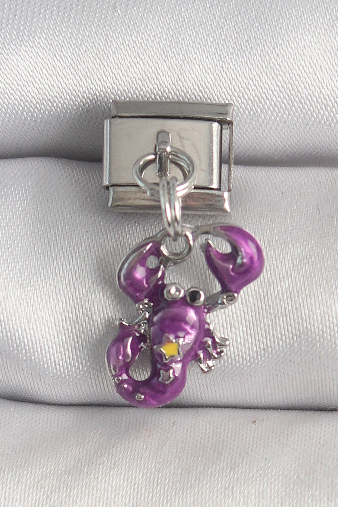 EBJ 316L Stainless Steel Silver Color Dangling Purple Crab Model Star Detail Nomination Charm - Thérmi