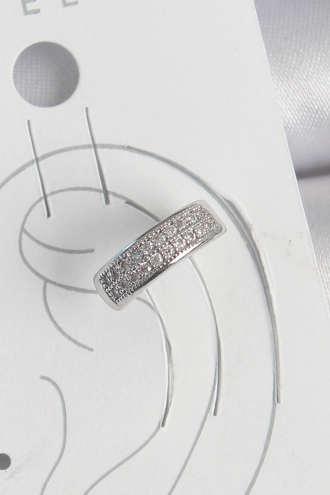 EBJ Rice Silver Color Zircon Stone Cartilage Model Women's Earring - Whitney