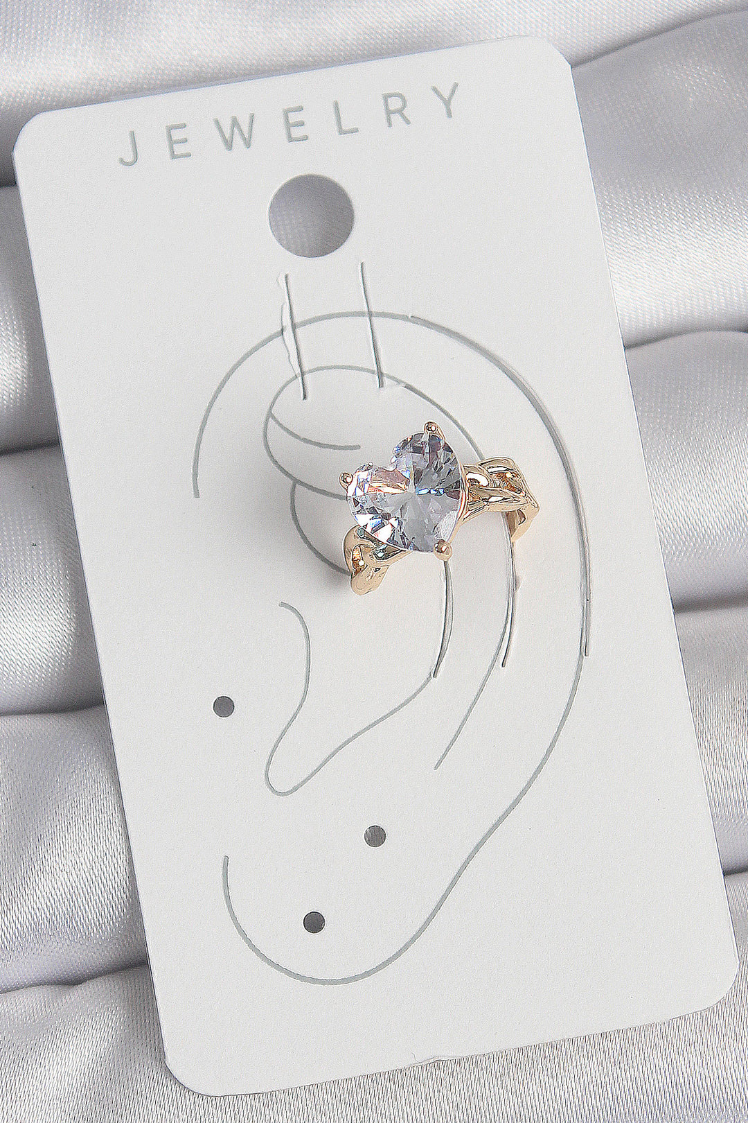 EBJ Rice Gold Color Zircon Stone Heart Model Women's Cartilage Earring - Tepic