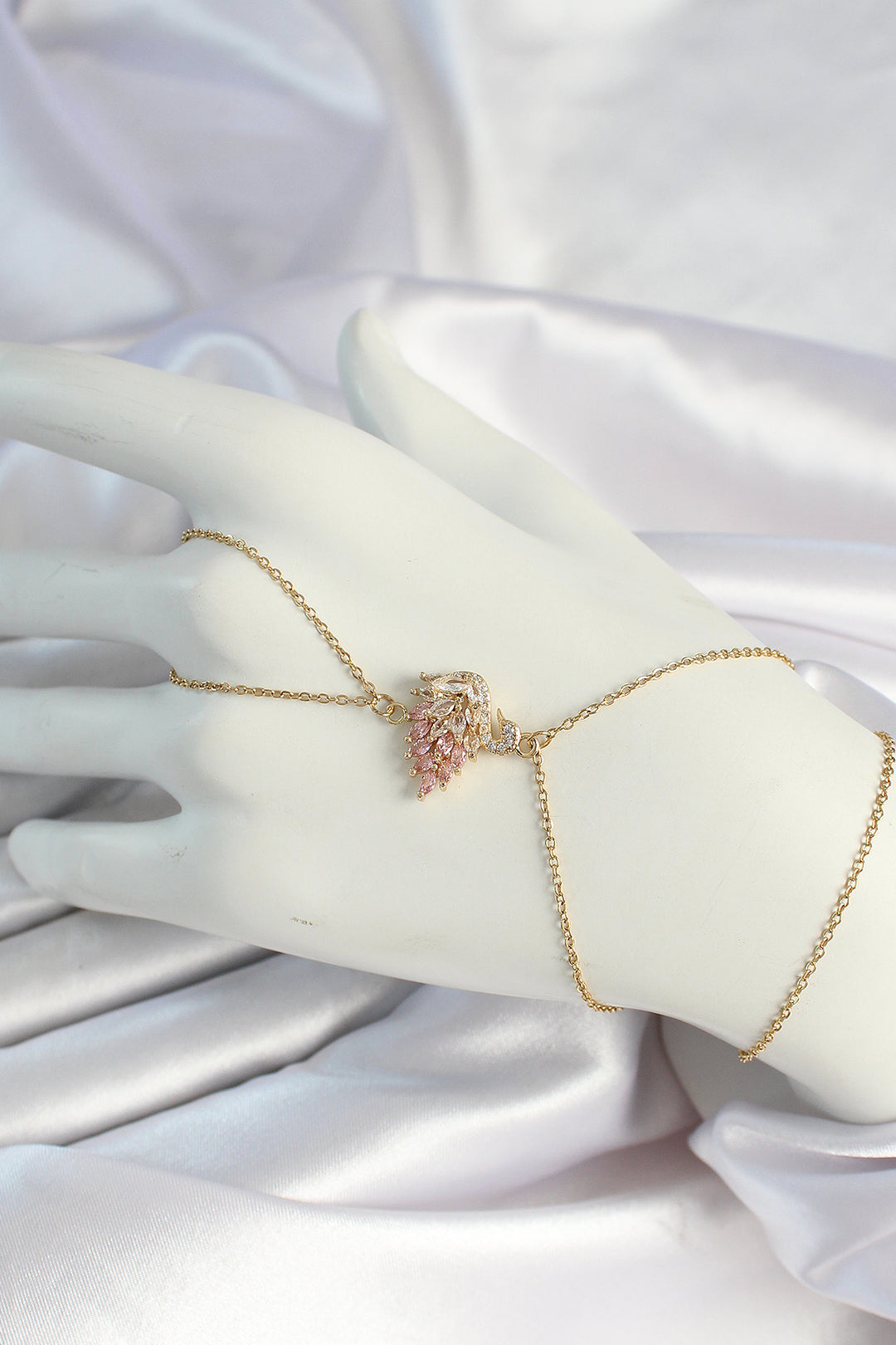 EBJ 316L Steel Gold Color Swan Figured Şahmeran with Zircon Stone - Lippstadt