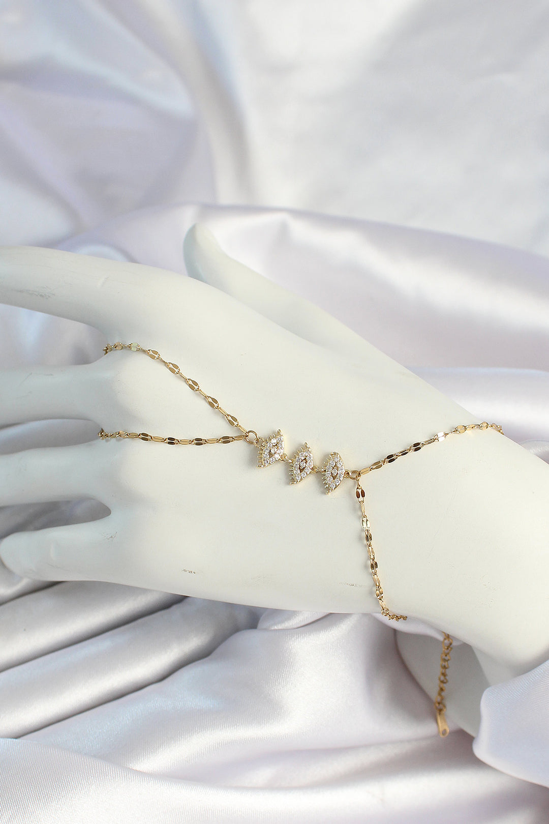 EBJ 316L Steel Gold Color Zircon Stone Eye Figured Şahmeran - Avilés