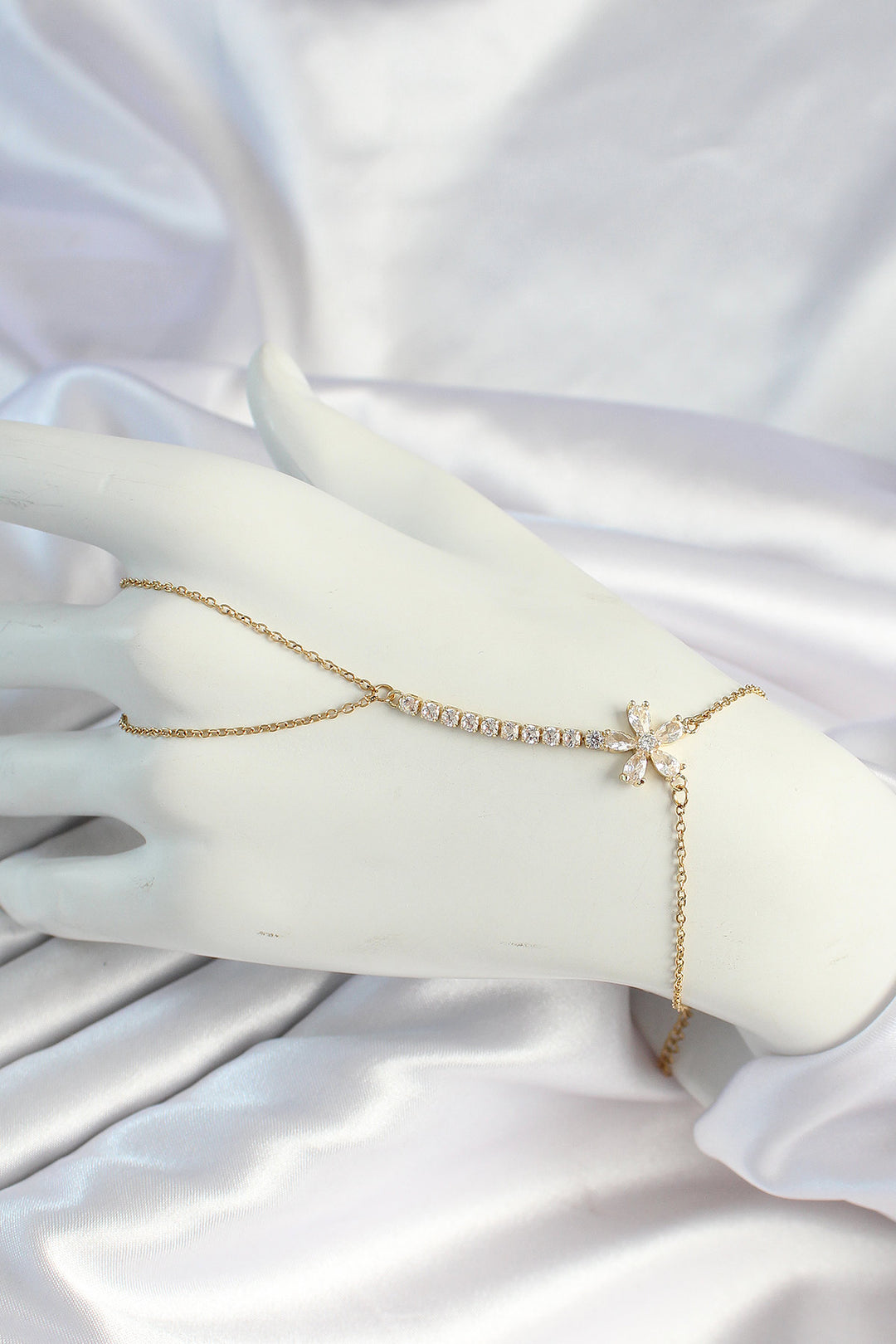 EBJ 316L Steel Gold Color Chain Zircon Stone Flower Figured Şahmeran - Porterville