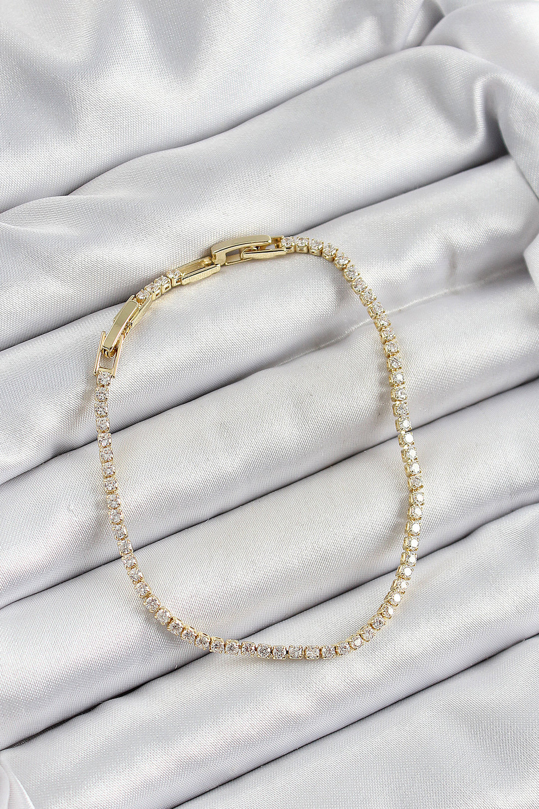EBJ Rice Zircon Stone Thin Waterway Model Gold Color Women's Bracelet - Elizabethtown