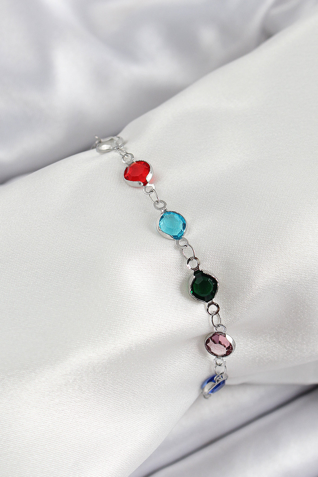 EBJ Rice Silver Color Mixed Color Zircon Stone Women's Bracelet - Deva