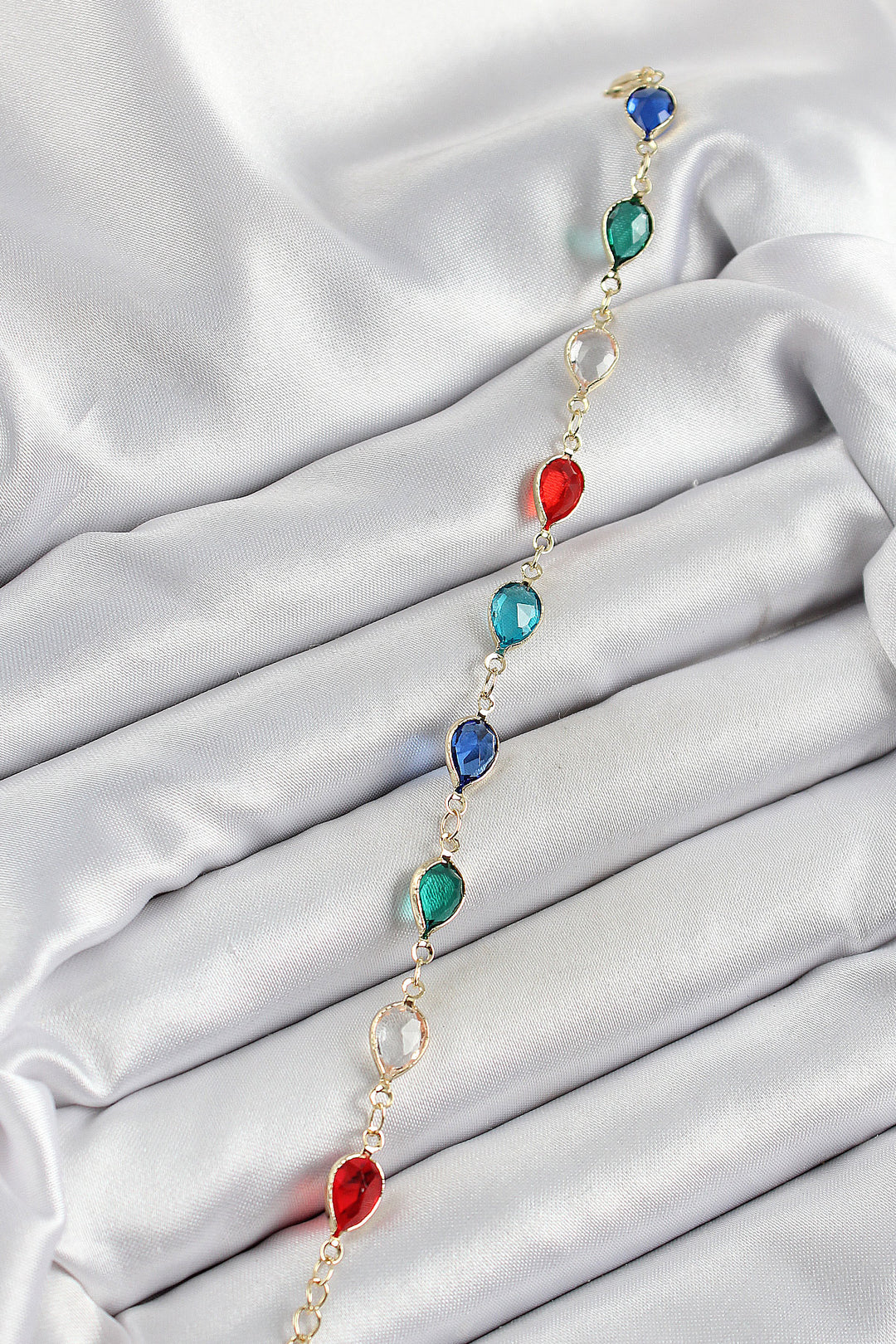 EBJ Rice Gold Color Mixed Color Drop Zircon Stone Women's Bracelet - Bentonville