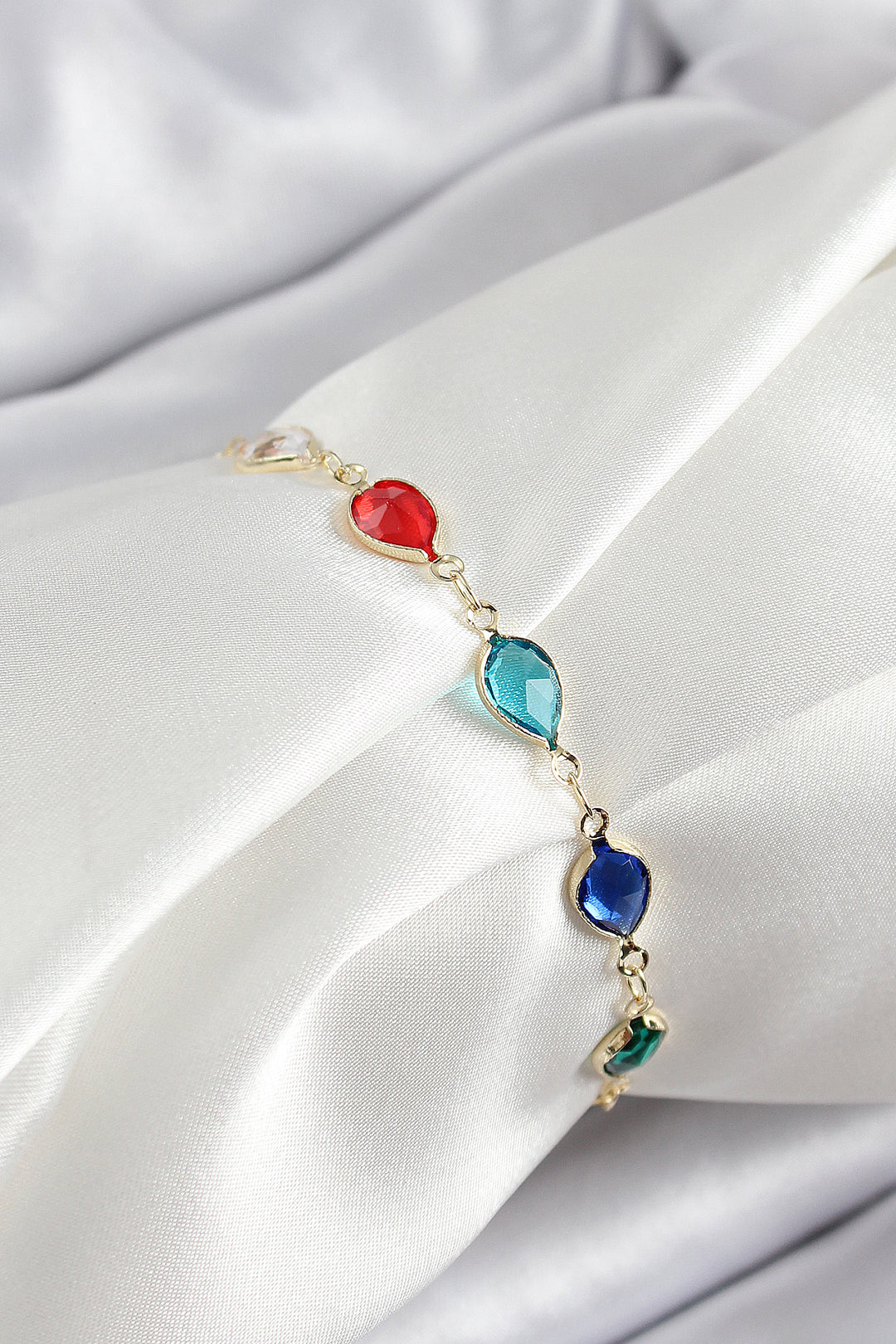 EBJ Rice Gold Color Mixed Color Drop Zircon Stone Women's Bracelet - Bentonville