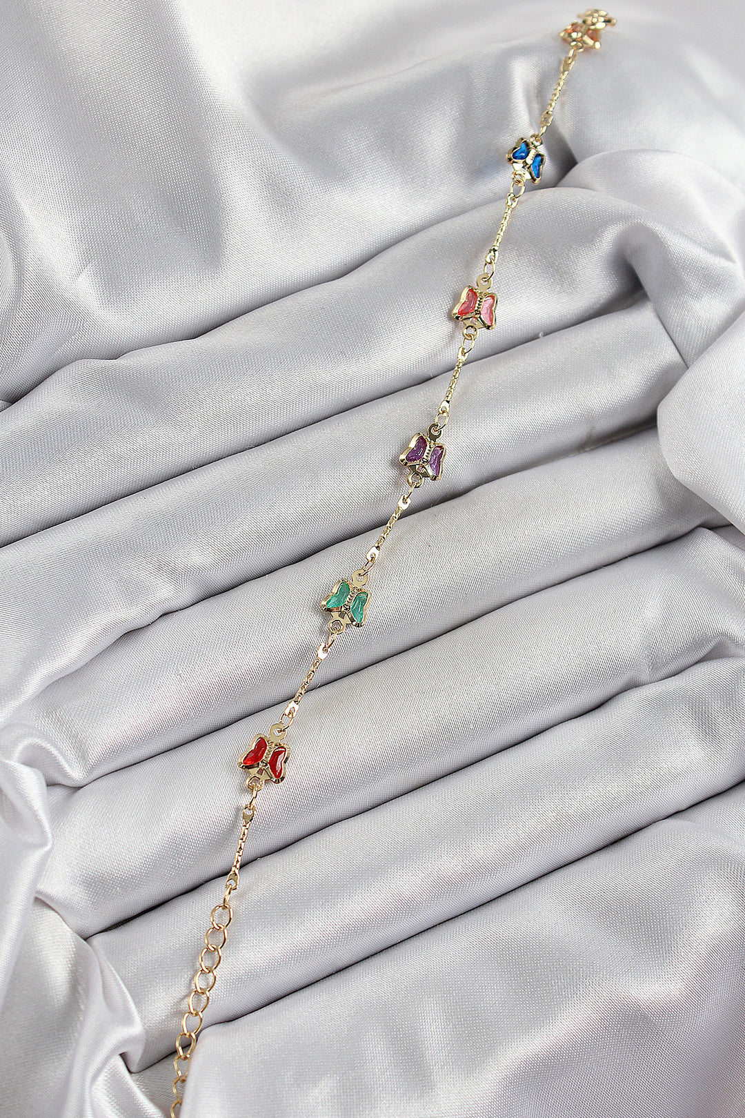 EBJ Rice Gold Color Mixed Color Butterfly Zircon Stone Women's Bracelet - Channelview