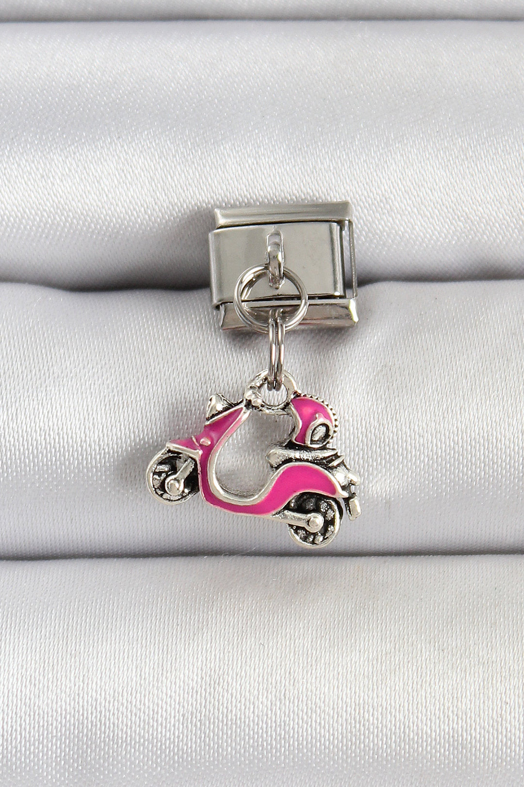 EBJ 316L Steel Silver Color Pink Scooter Model Nomination Charm - Eastleigh