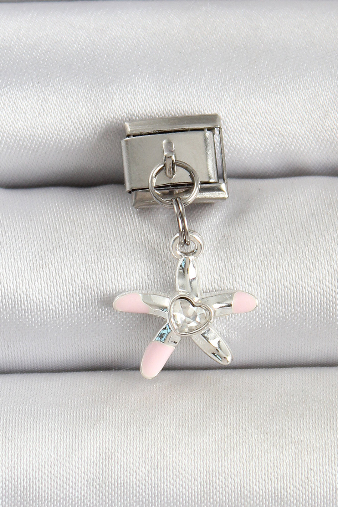 EBJ 316L Steel Silver Color Stone-Set Starfish Model Nomination Charm - Annecy