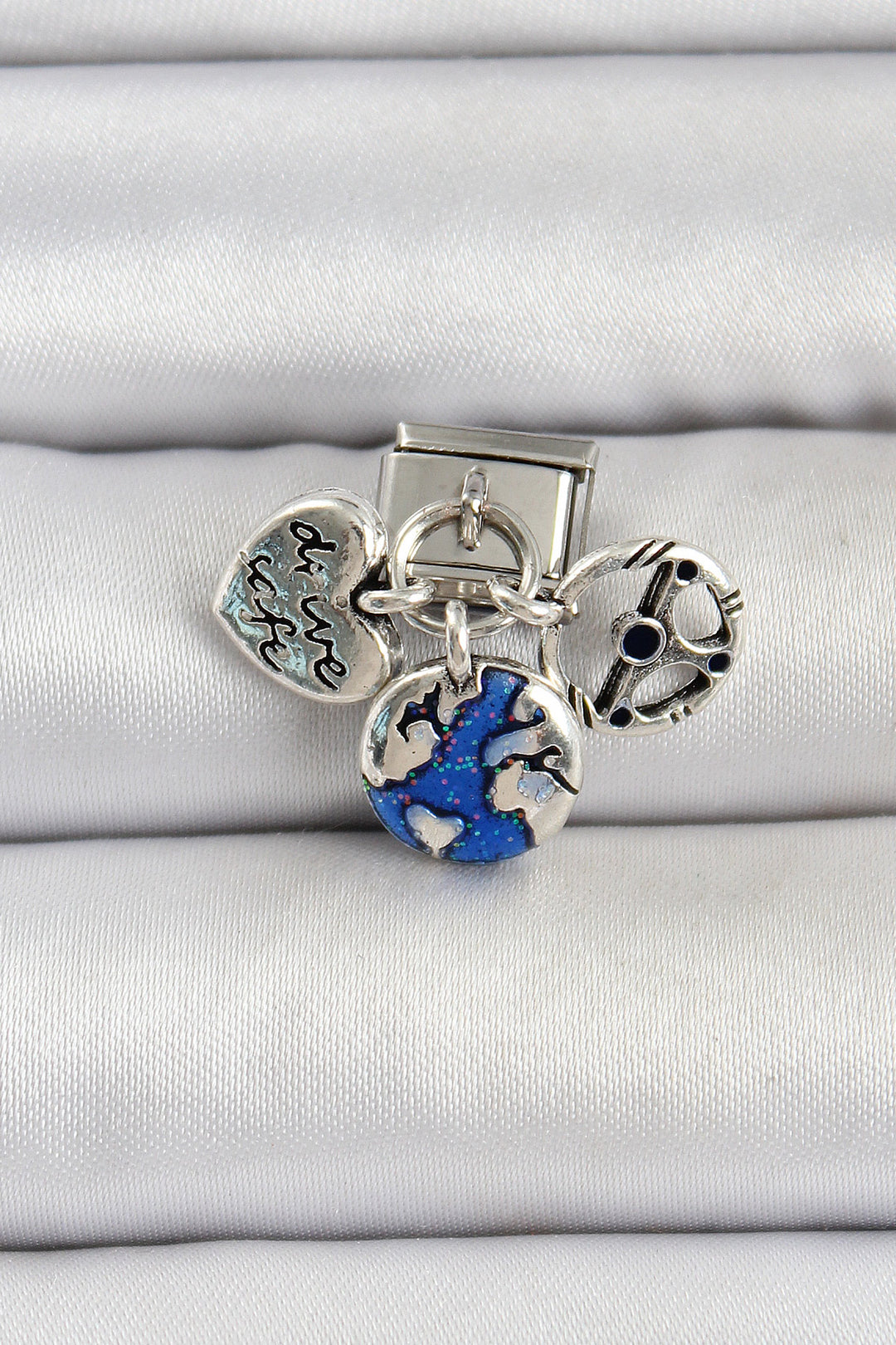 EBJ 316L Stainless Steel Silver Color Travel Model Nomination Charm - Swindon
