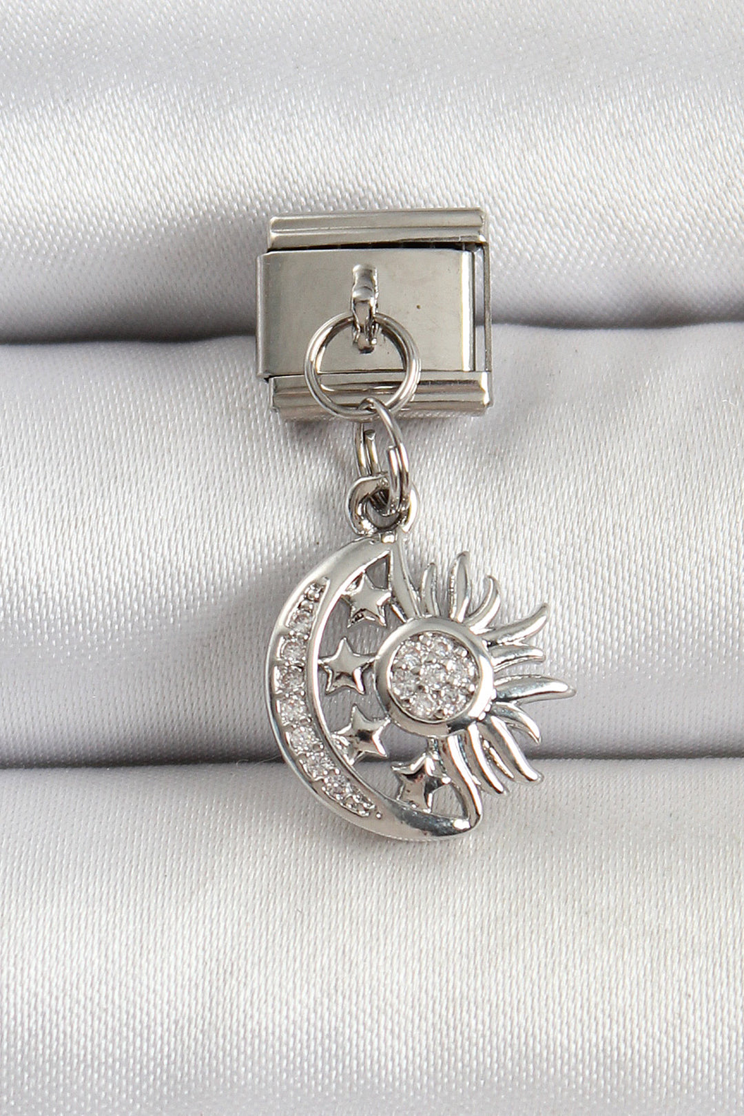 EBJ 316L Stainless Steel Silver Color Moon and Sun Design Nomination Charm - Goch