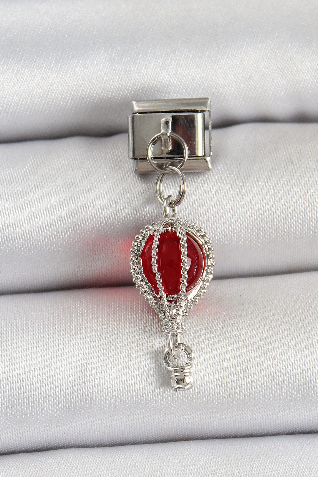 EBJ 316L Stainless Steel Silver Color Red Flying Balloon Model Nomination Charm - Eau Claire