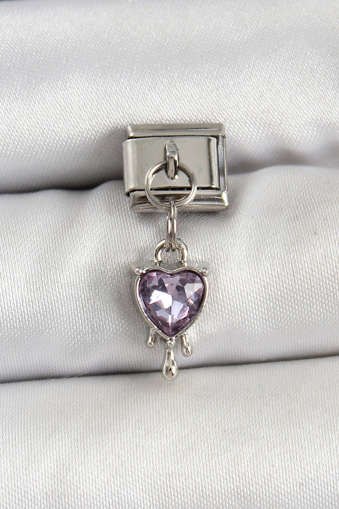 EBJ 316L Steel Silver Color Purple Heart Model Nomination Charm - Medgidia